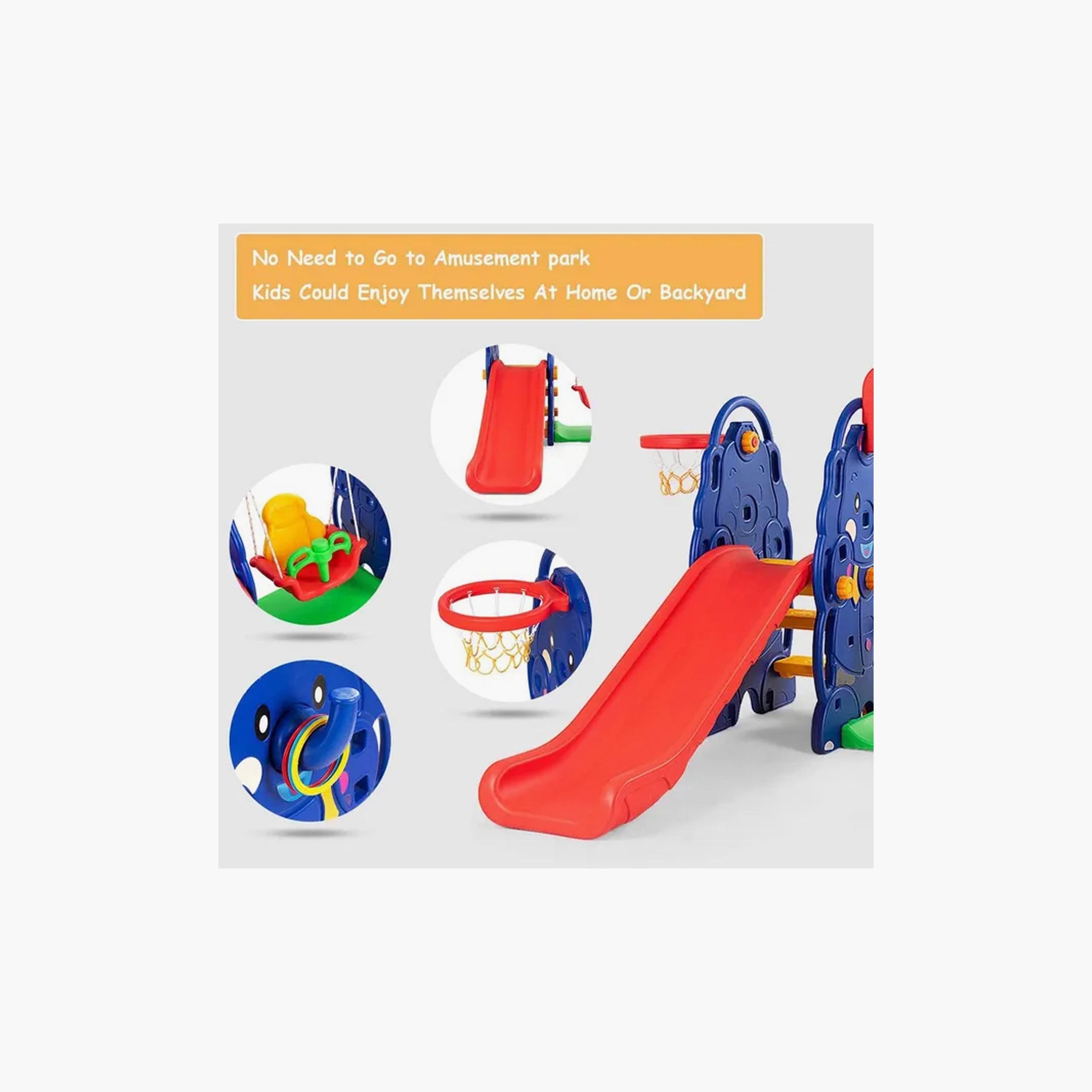 MYTS Outdoor Backyard Swing & Slide Playset with Basketball Hoop-toys-outdoor-slidesandswings-image-5