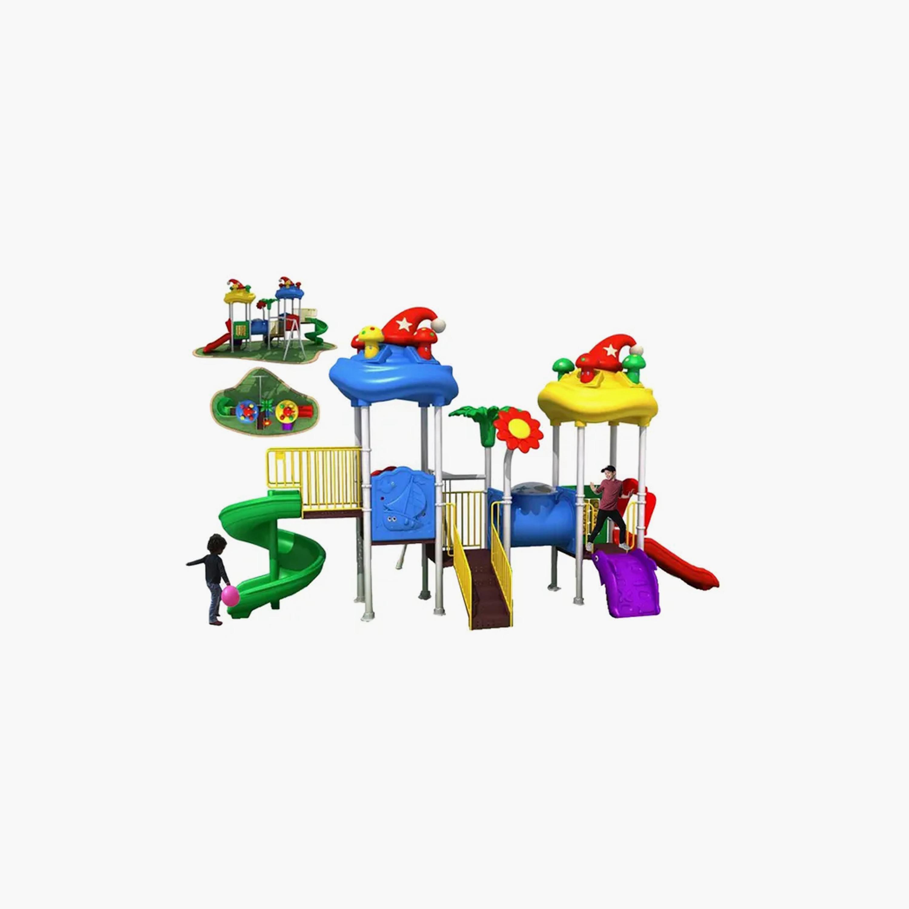 ساحة لعب ميجا فاني هات مع زلاقات للفناء الخلفي خارجي من مايتس-toys-outdoor-slidesandswings-image-1