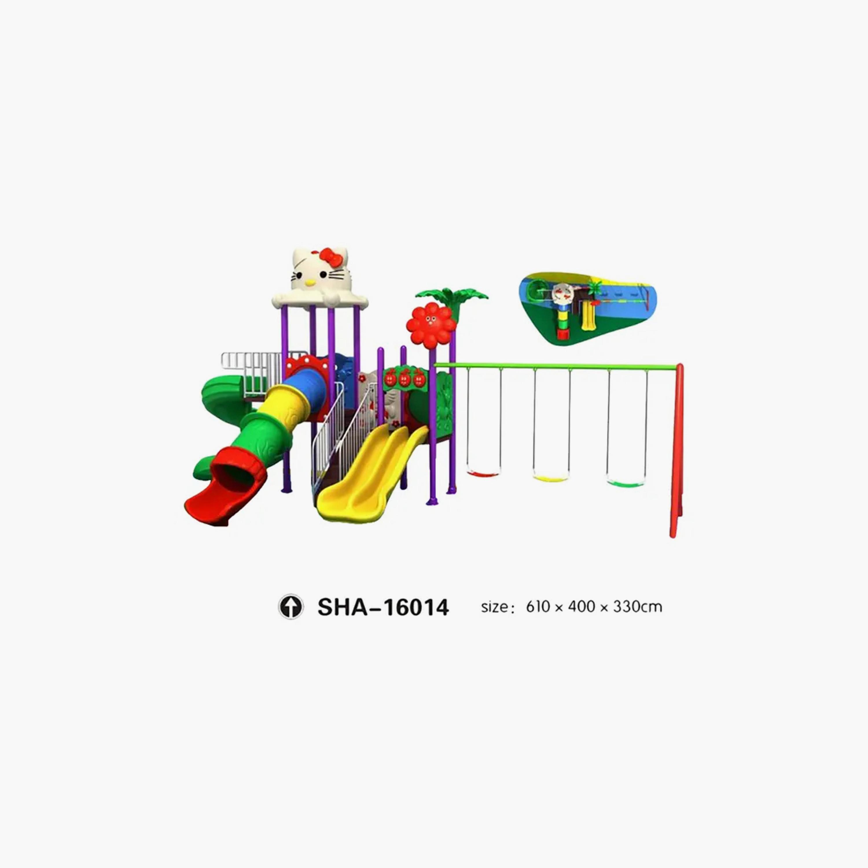 أرجوحة مزدوجة ميجا كيتن فريم مع زلاقات متموجة للفناء الخلفي خارجي - 330 سم من مايتس-toys-outdoor-slidesandswings-image-1