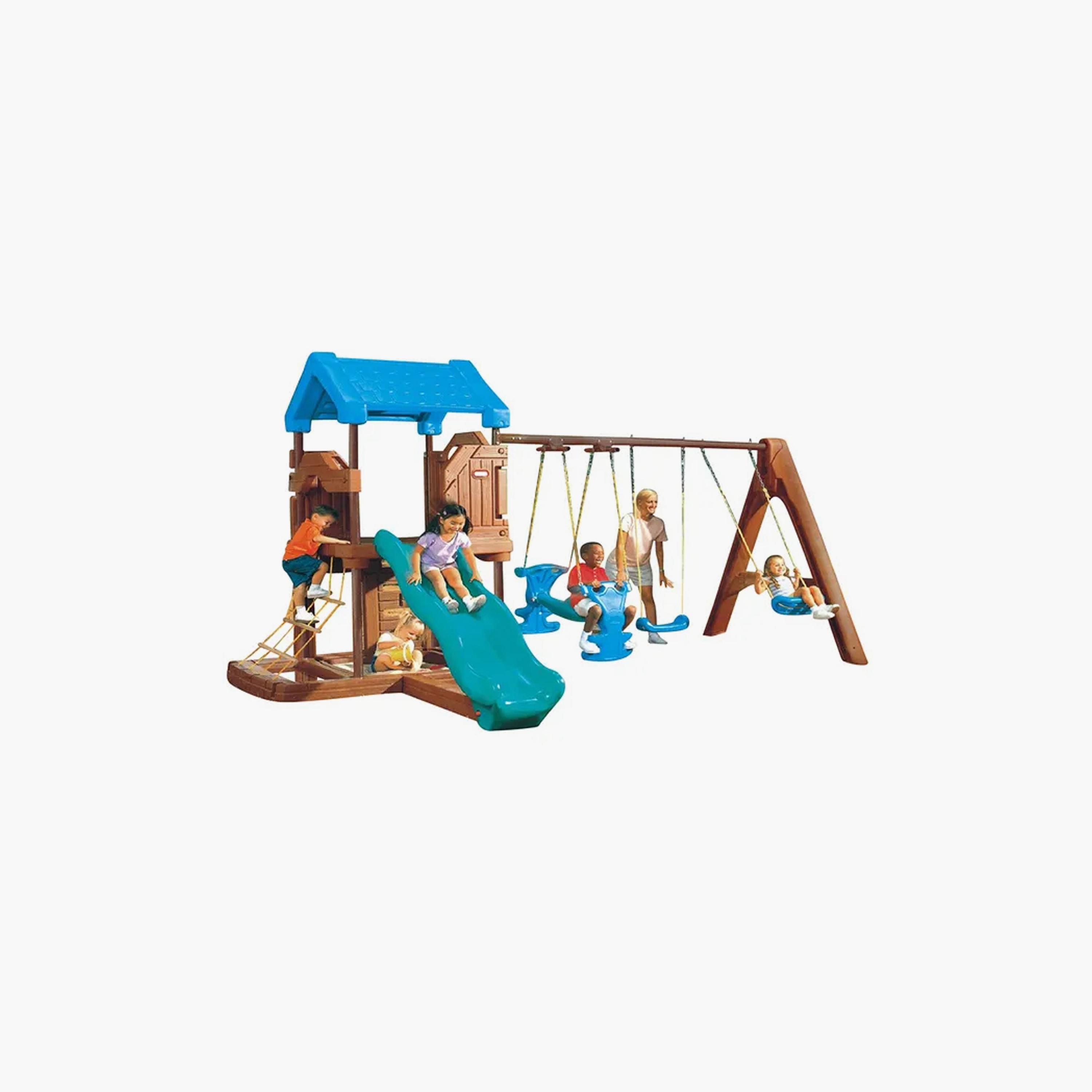MYTS Outdoor Backyard Mega Slide & Swings with Playful Platform-toys-outdoor-slidesandswings-image-1