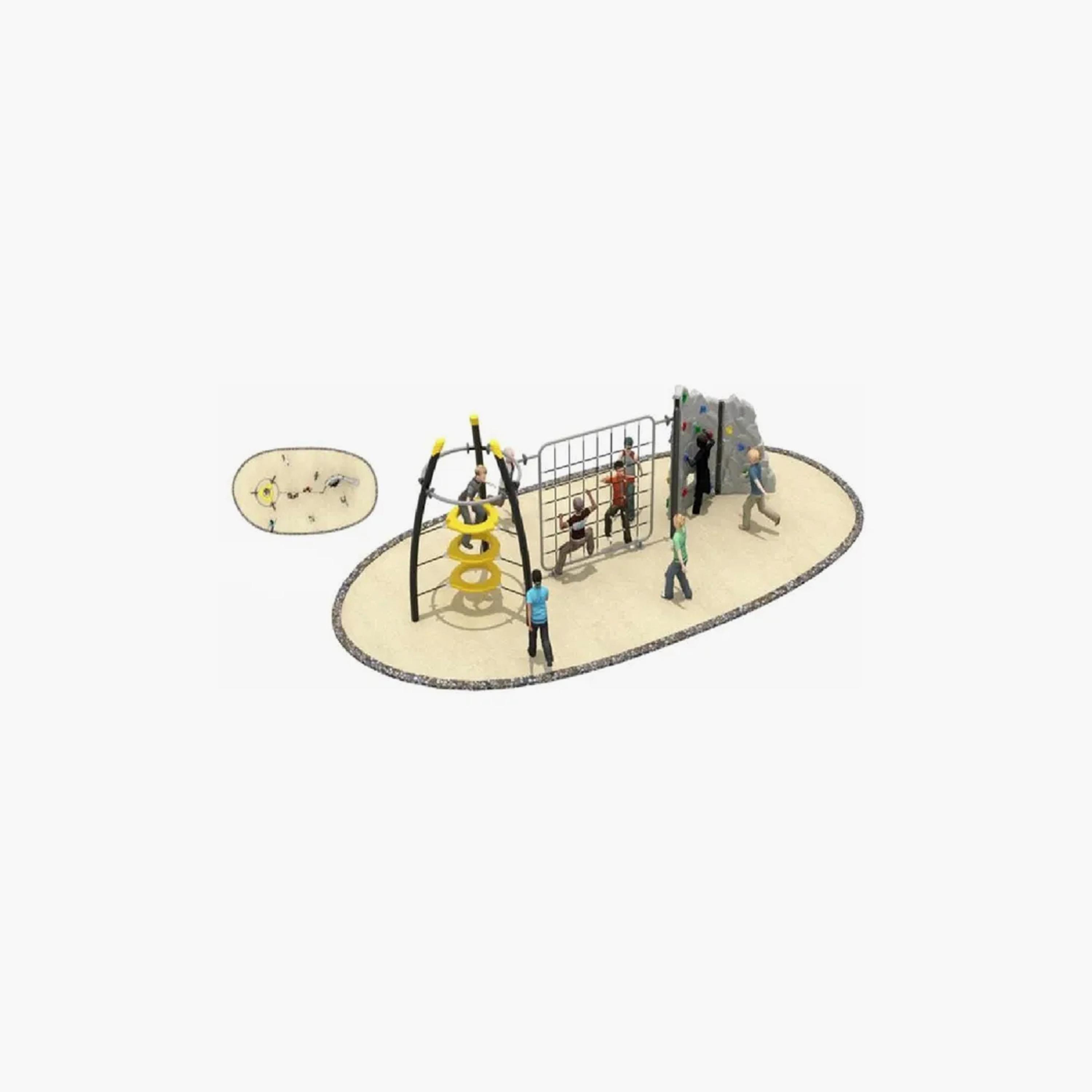 سلسلة جيم تسلق الصخور للأطفال للفناء الخلفي خارجي - باللون الرمادي من مايتس-toys-outdoor-sports-image-3