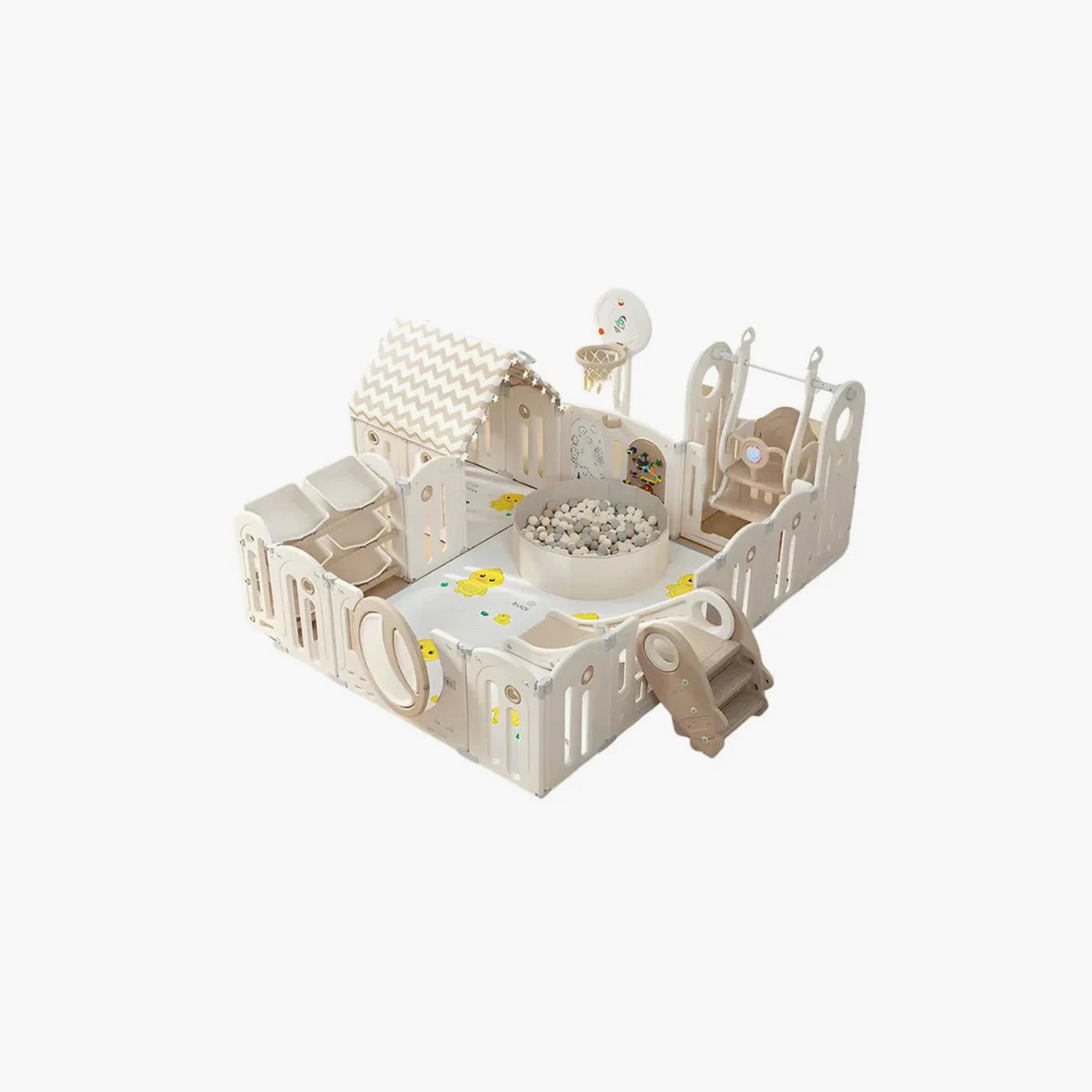 MYTS Wonderland Playpen with All-In-One Combo Activities - Cream-baby-infantactivity-playpensandplaymats-image-1
