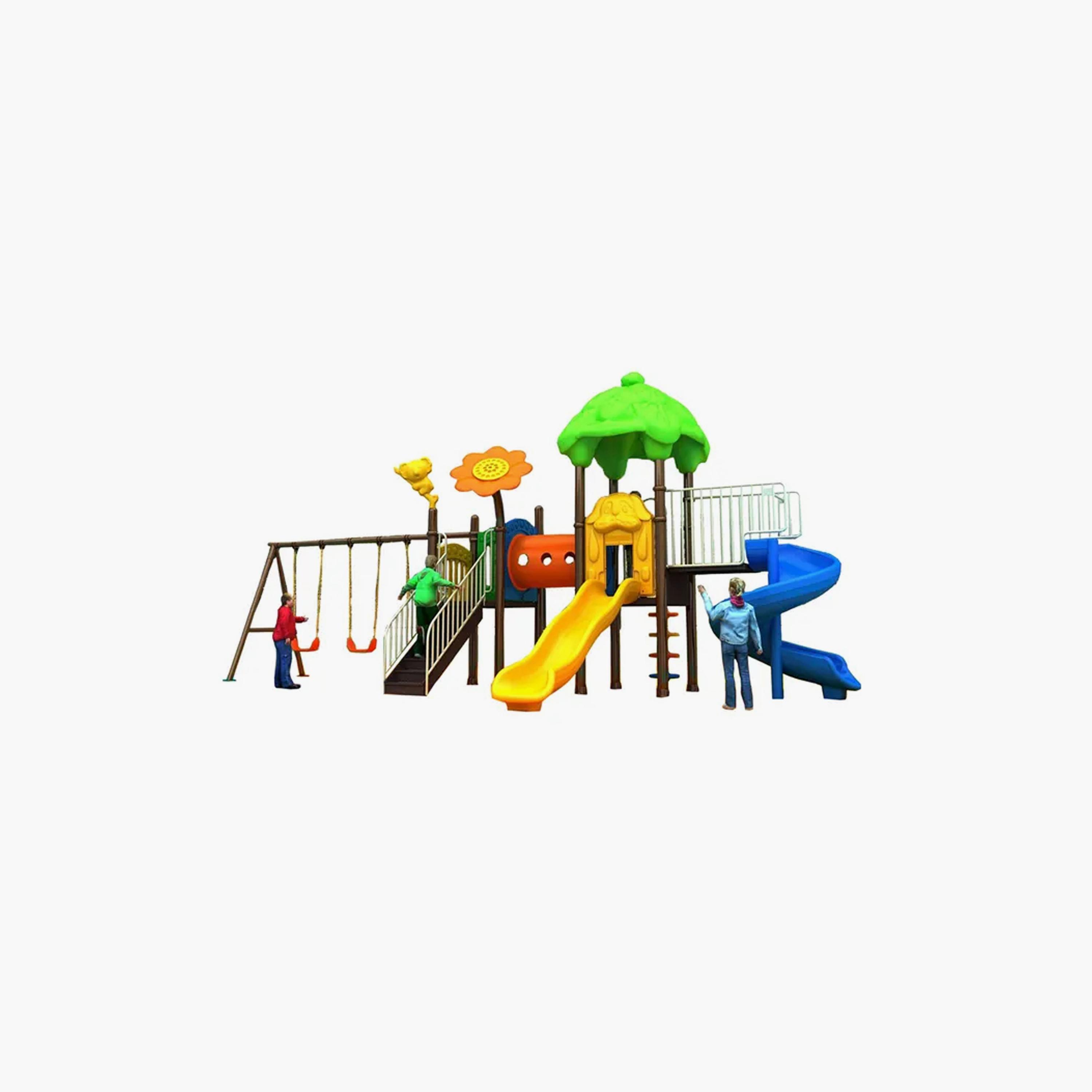 MYTS Outdoor Backyard Peggy Playcentre with Swing, Slides & Crawling-toys-outdoor-playhousesandplayards-image-1