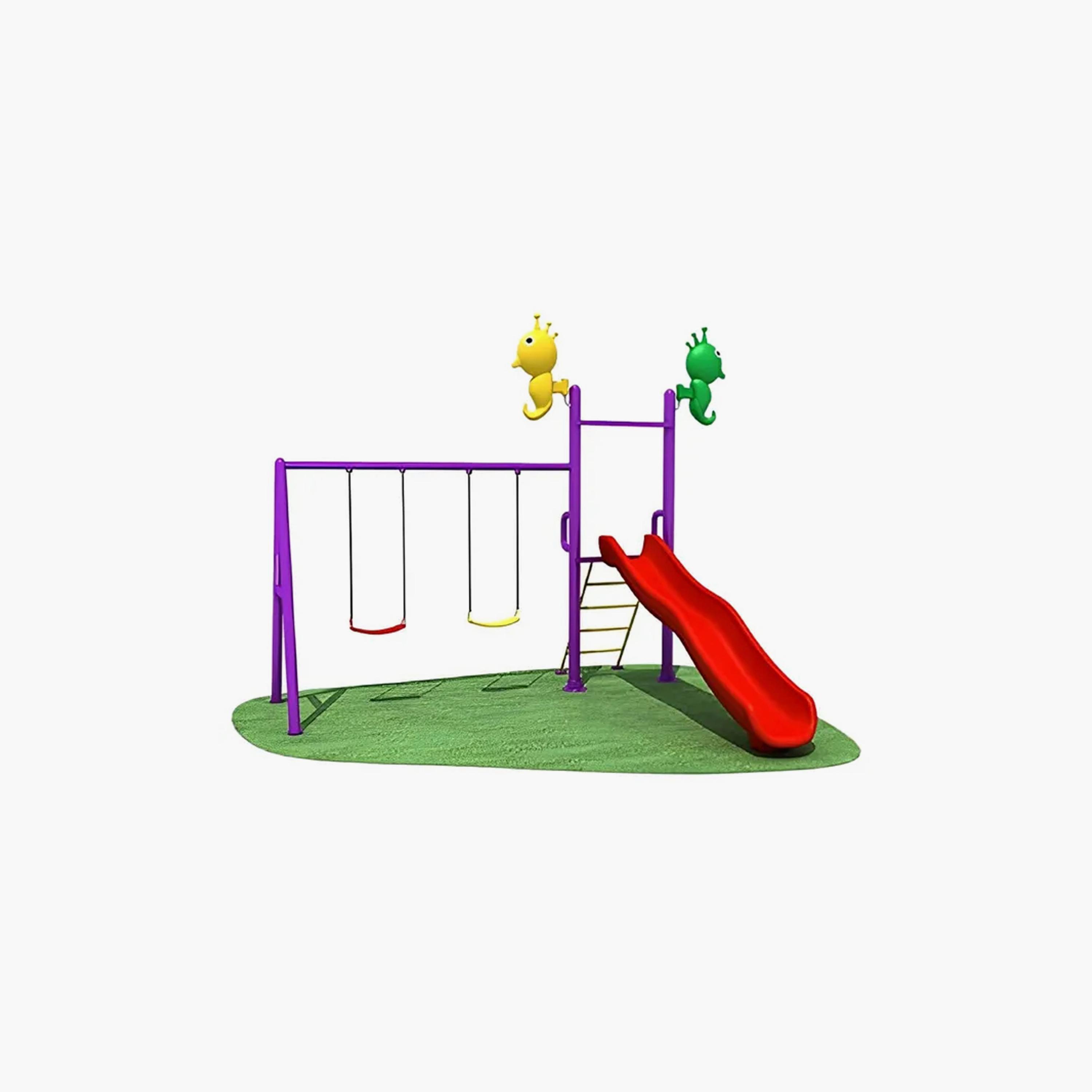MYTS Outdoor Backyard Playcentre with Slide & 2 Swings - Small-toys-outdoor-slidesandswings-image-2