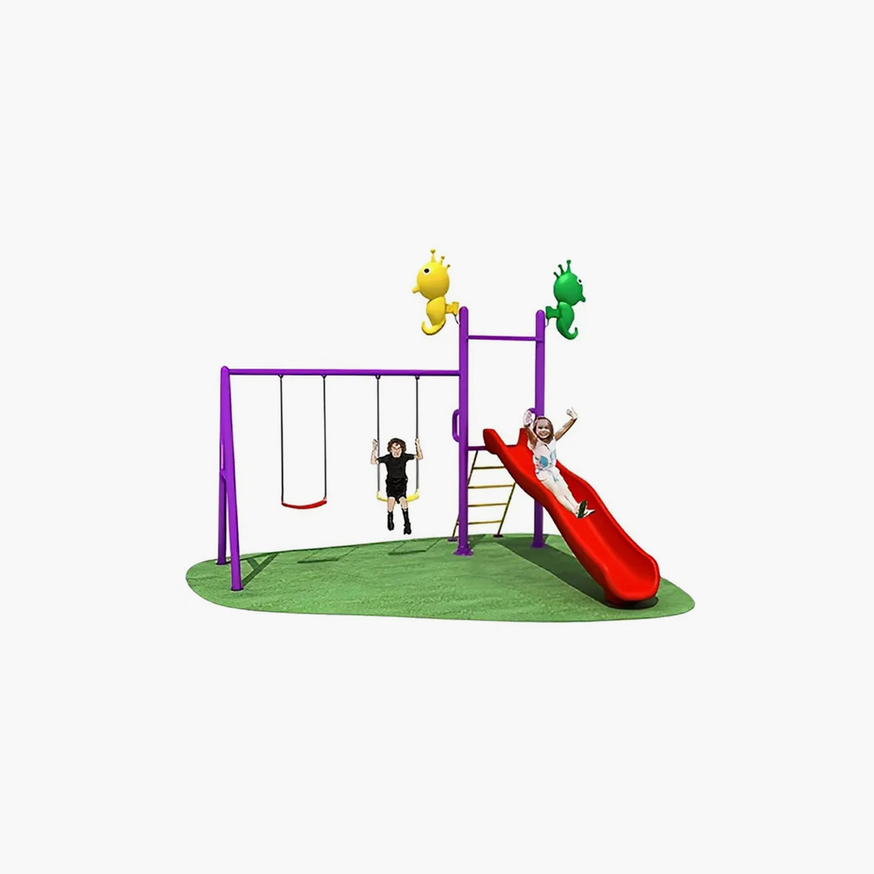 MYTS Outdoor Backyard Playcentre with Slide & 2 Swings - Small-toys-outdoor-slidesandswings-image-4
