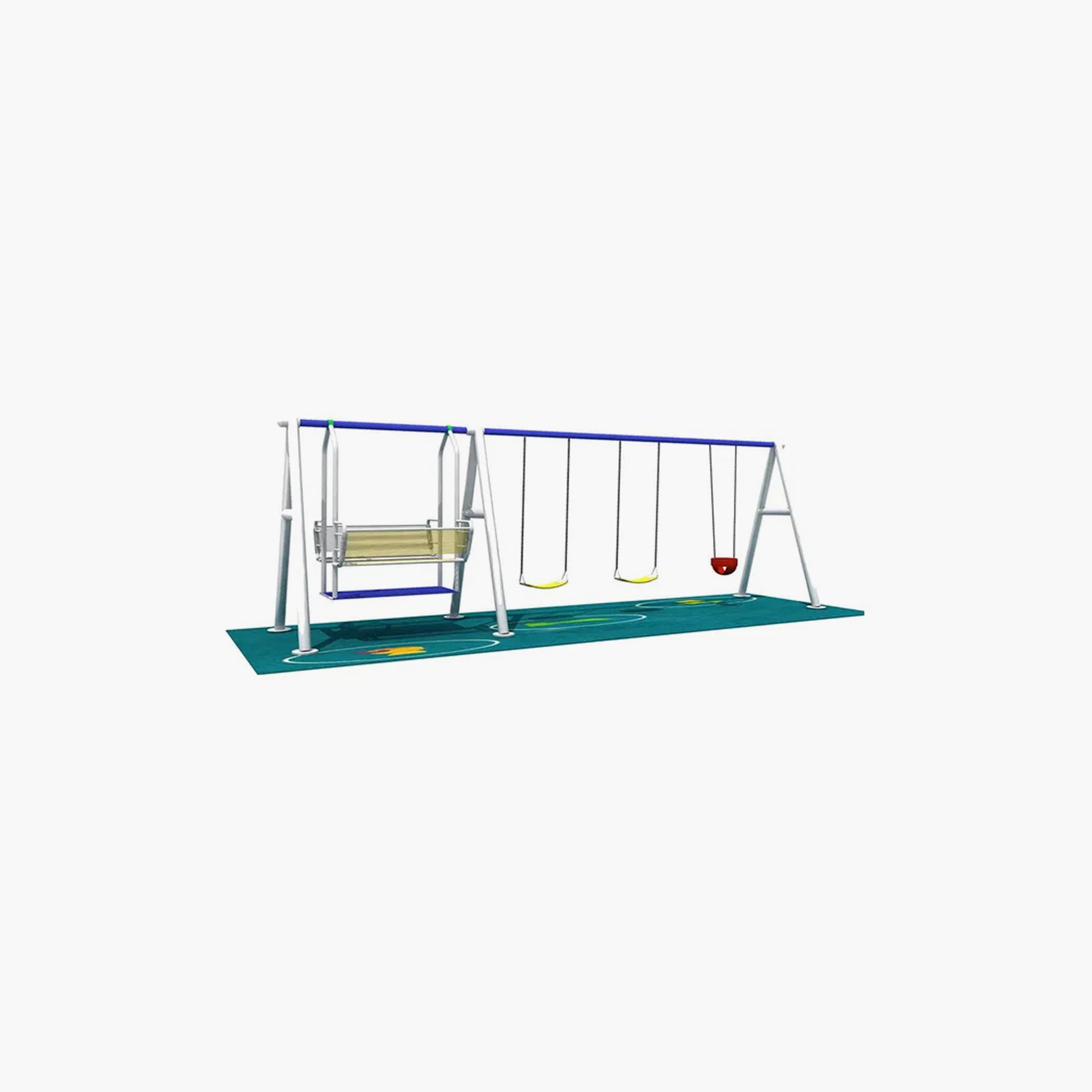MYTS Outdoor Backyard Double Swing with 3 Play Swings - Assorted-toys-outdoor-slidesandswings-image-2