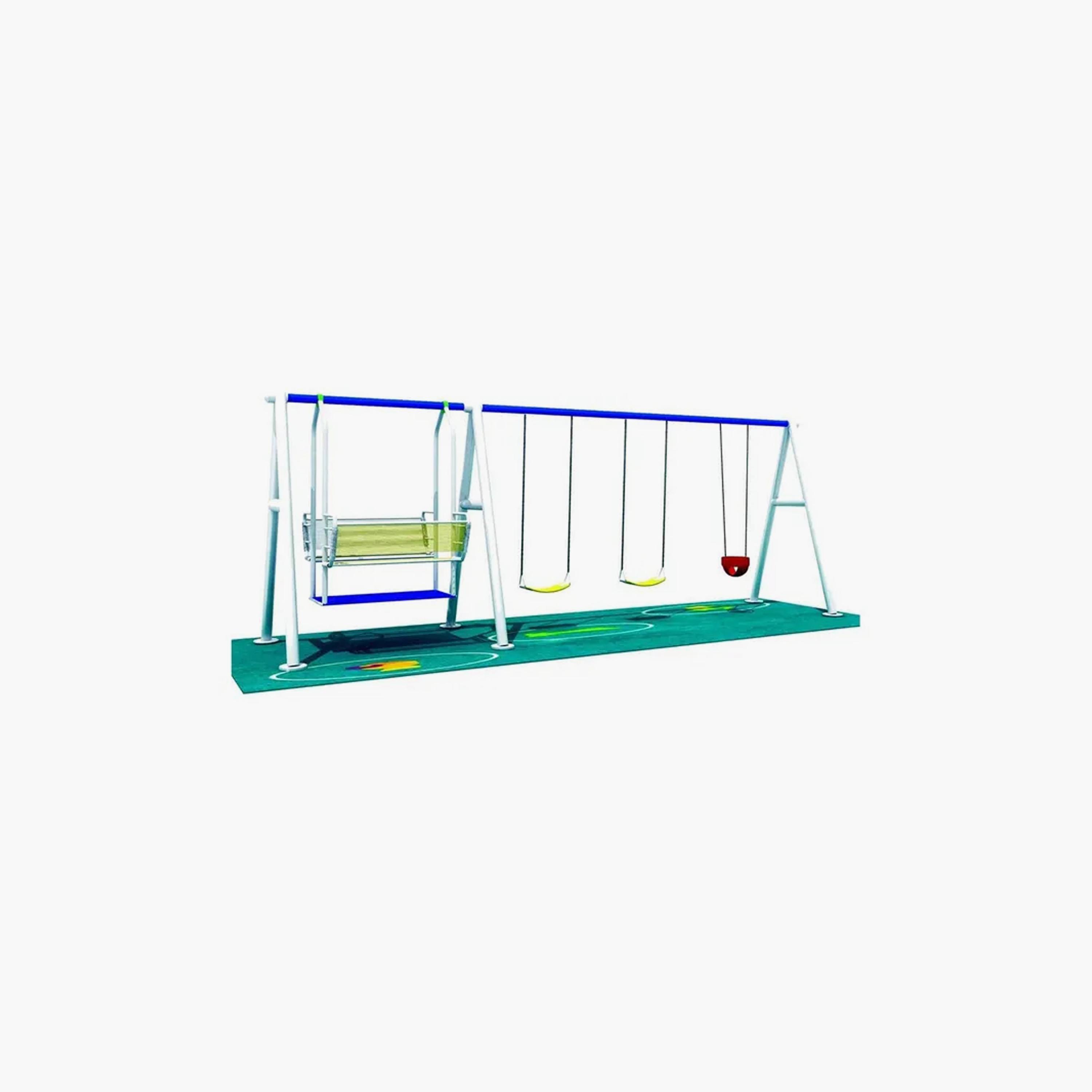 MYTS Outdoor Backyard Double Swing with 3 Play Swings - Assorted-toys-outdoor-slidesandswings-image-3