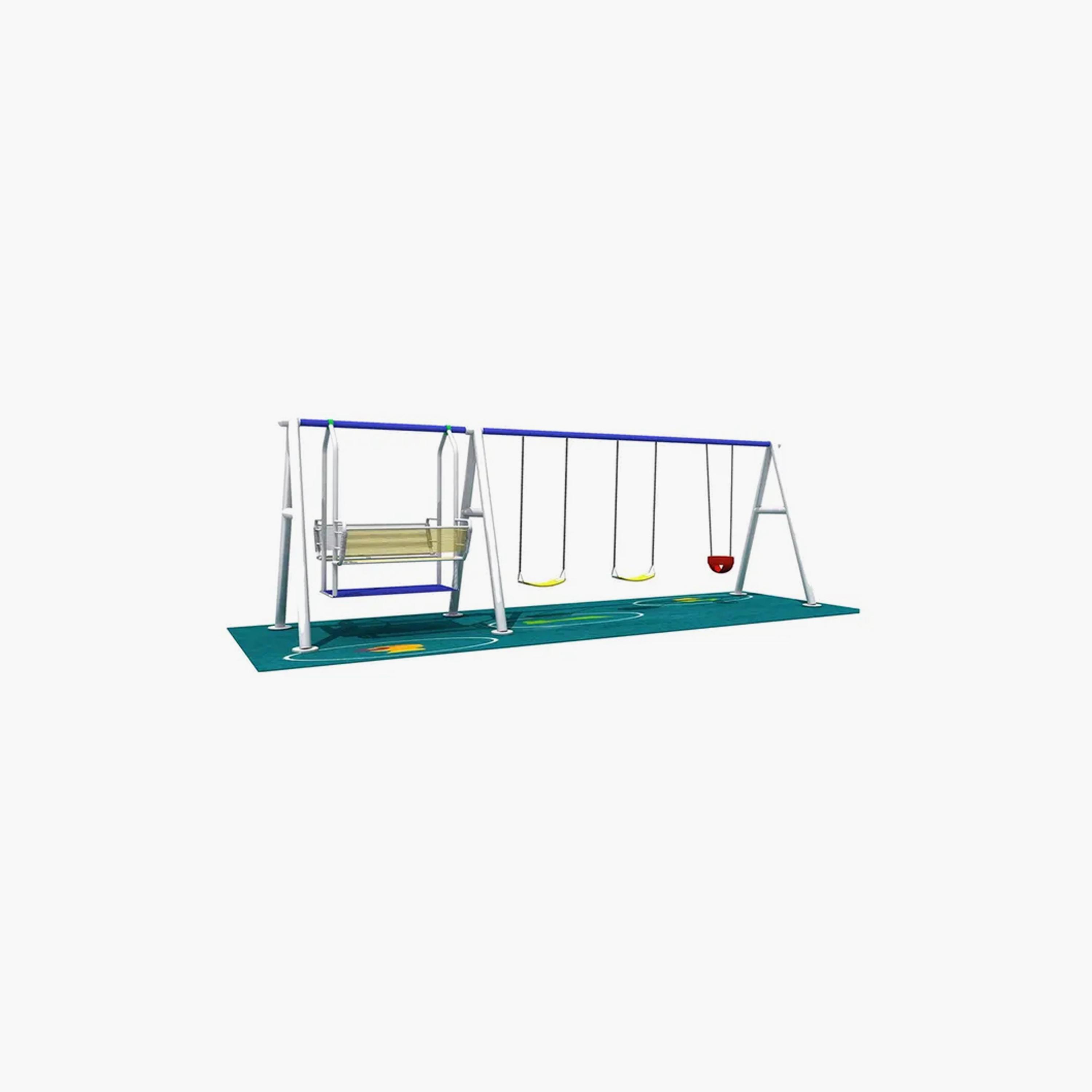 أرجوحة مزدوجة للفناء الخلفي خارجي مع 3 أرجوحات لعب - متنوعة من مايتس-toys-outdoor-slidesandswings-image-2