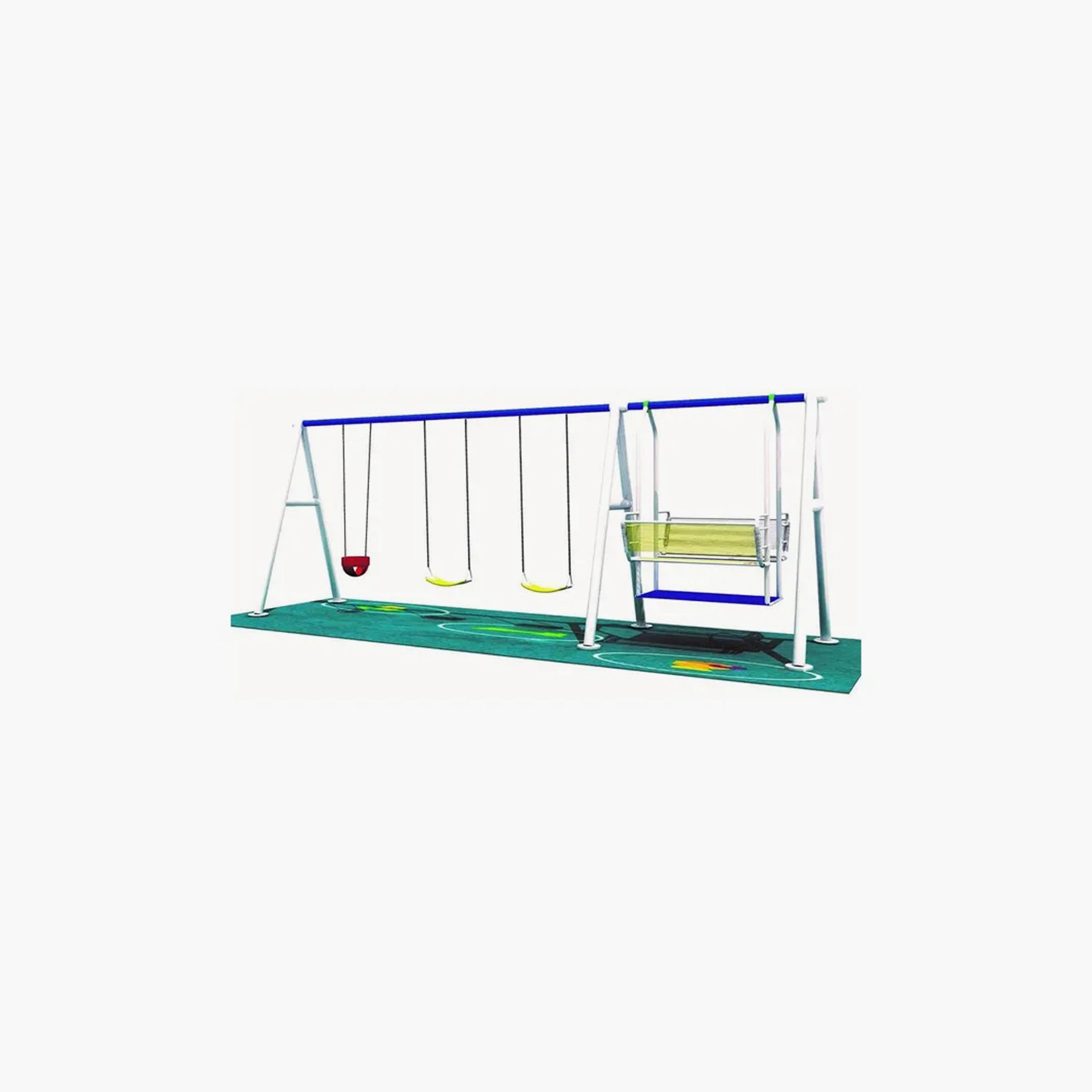 أرجوحة مزدوجة للفناء الخلفي خارجي مع 3 أرجوحات لعب - متنوعة من مايتس-toys-outdoor-slidesandswings-image-4