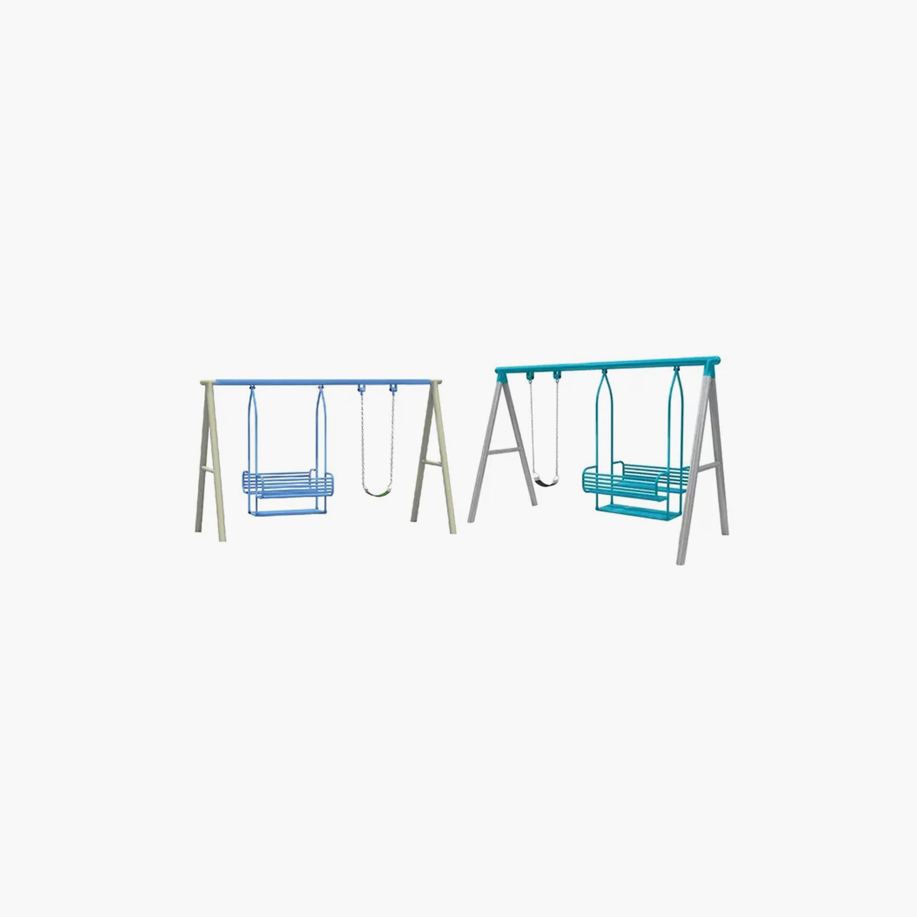 MYTS Outdoor Backyard Compact Double Swing with Single Swing - Assorted-toys-outdoor-slidesandswings-image-1
