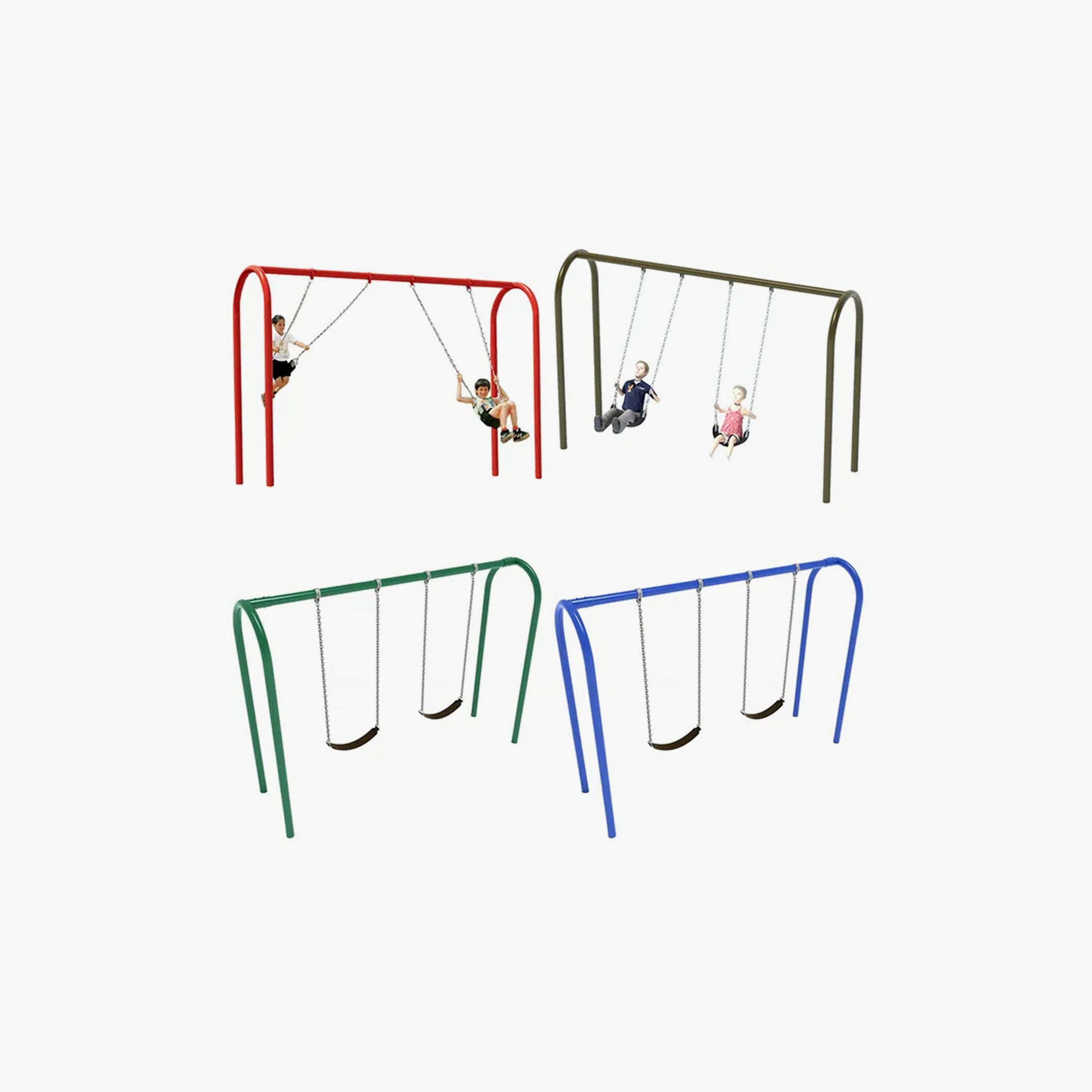 أرجوحة معدنية ذات مقعدين للفناء الخلفي خارجي - متنوعة من مايتس-toys-outdoor-slidesandswings-image-1