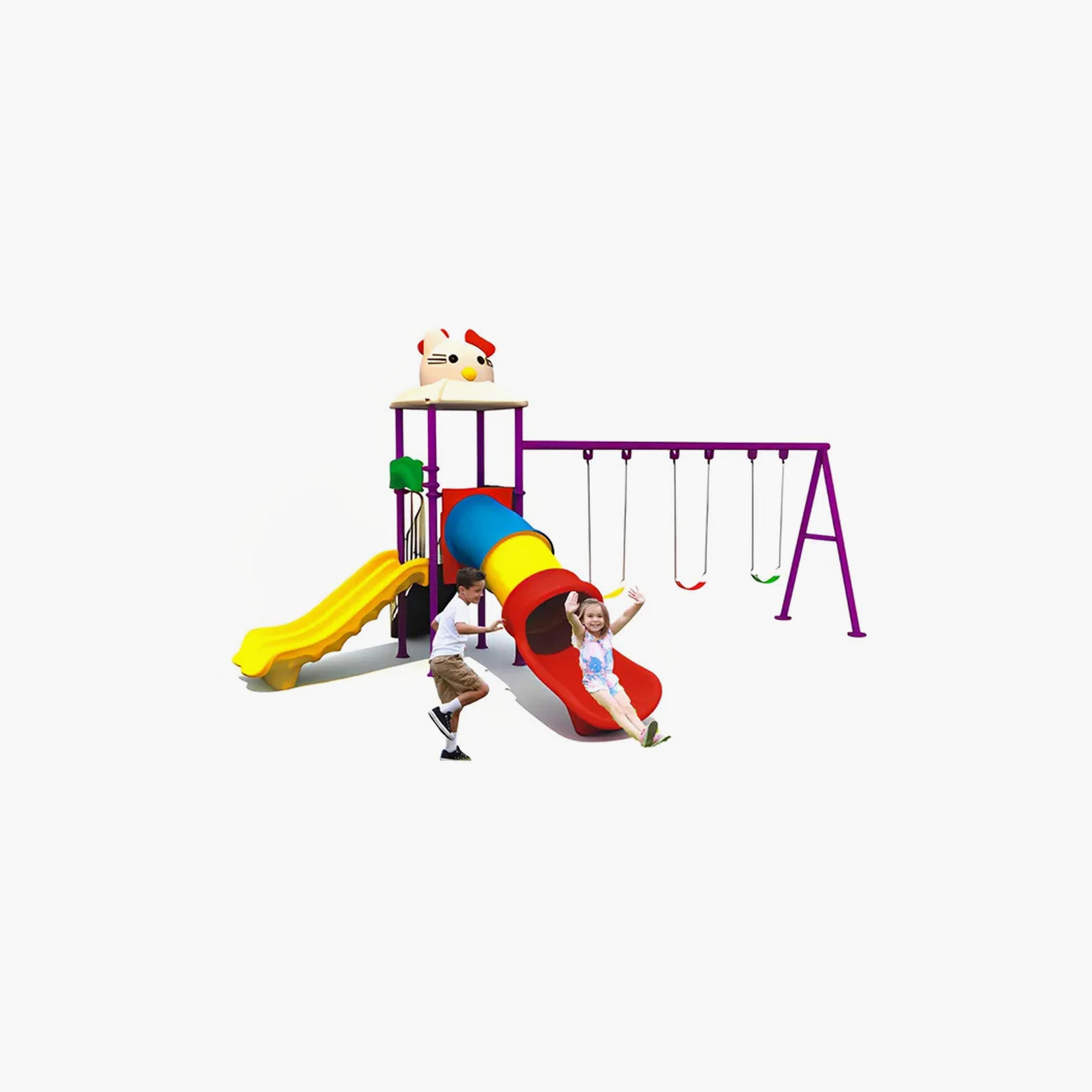 MYTS Outdoor Backyard Activity Playcentre with Slides & 3 Swings-toys-outdoor-playhousesandplayards-image-3
