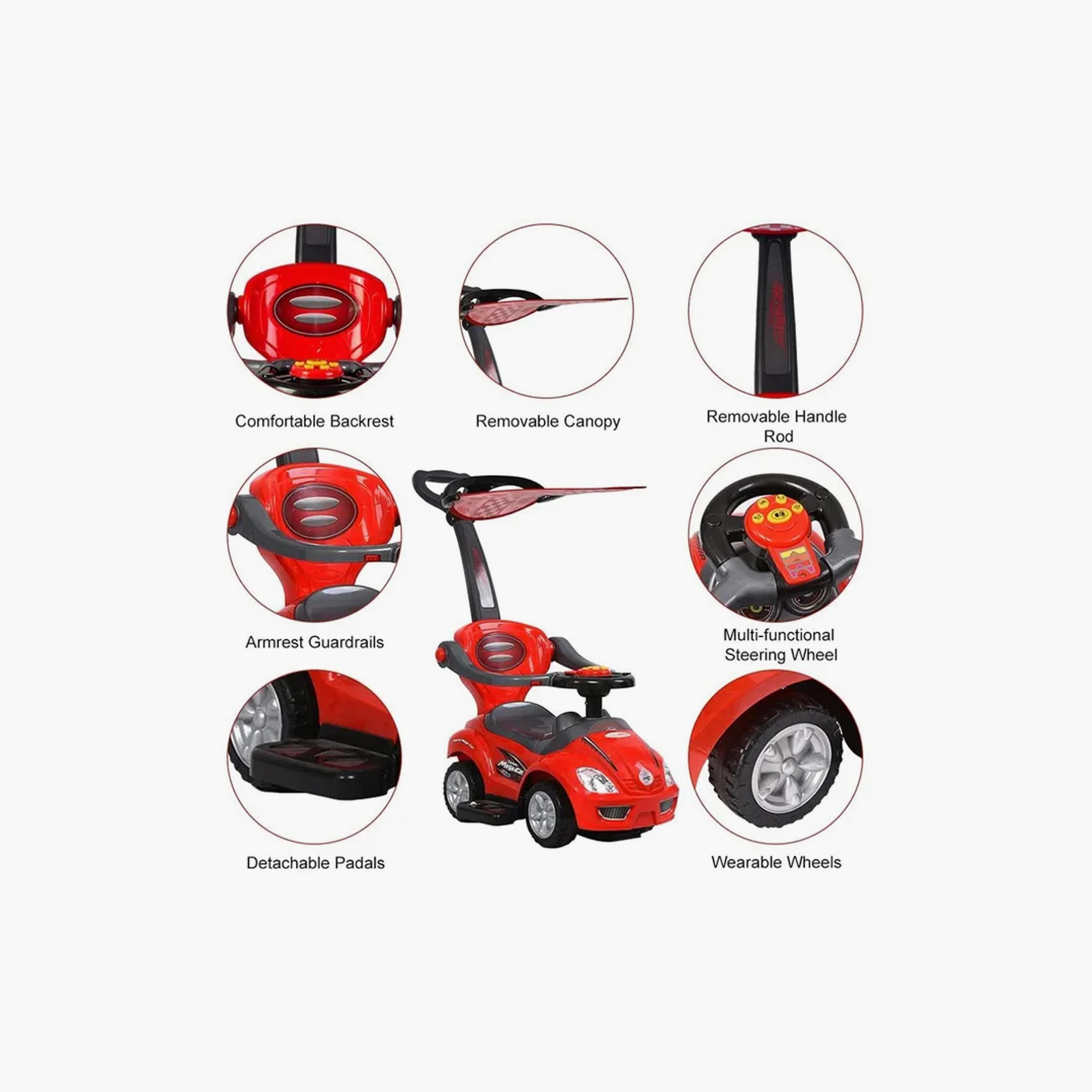 سيارة ركوب ودفع 3 في 1 مزودة بمظلة وواقي شمس من مايتس-toys-outdoor-bikesandrideons-manualrideons-image-5