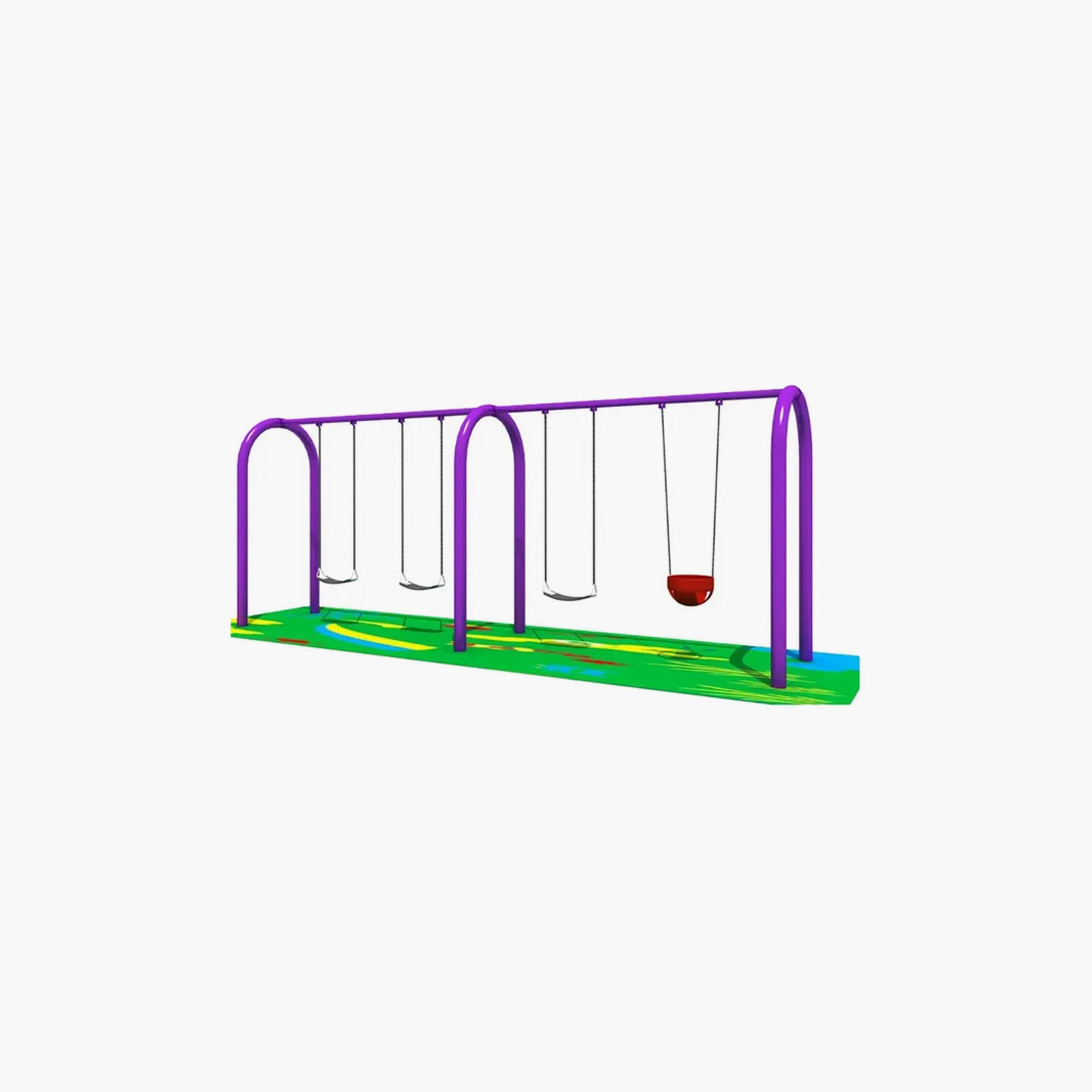 MYTS Outdoor Backyard Spring 4-Swing Set-toys-outdoor-slidesandswings-image-1