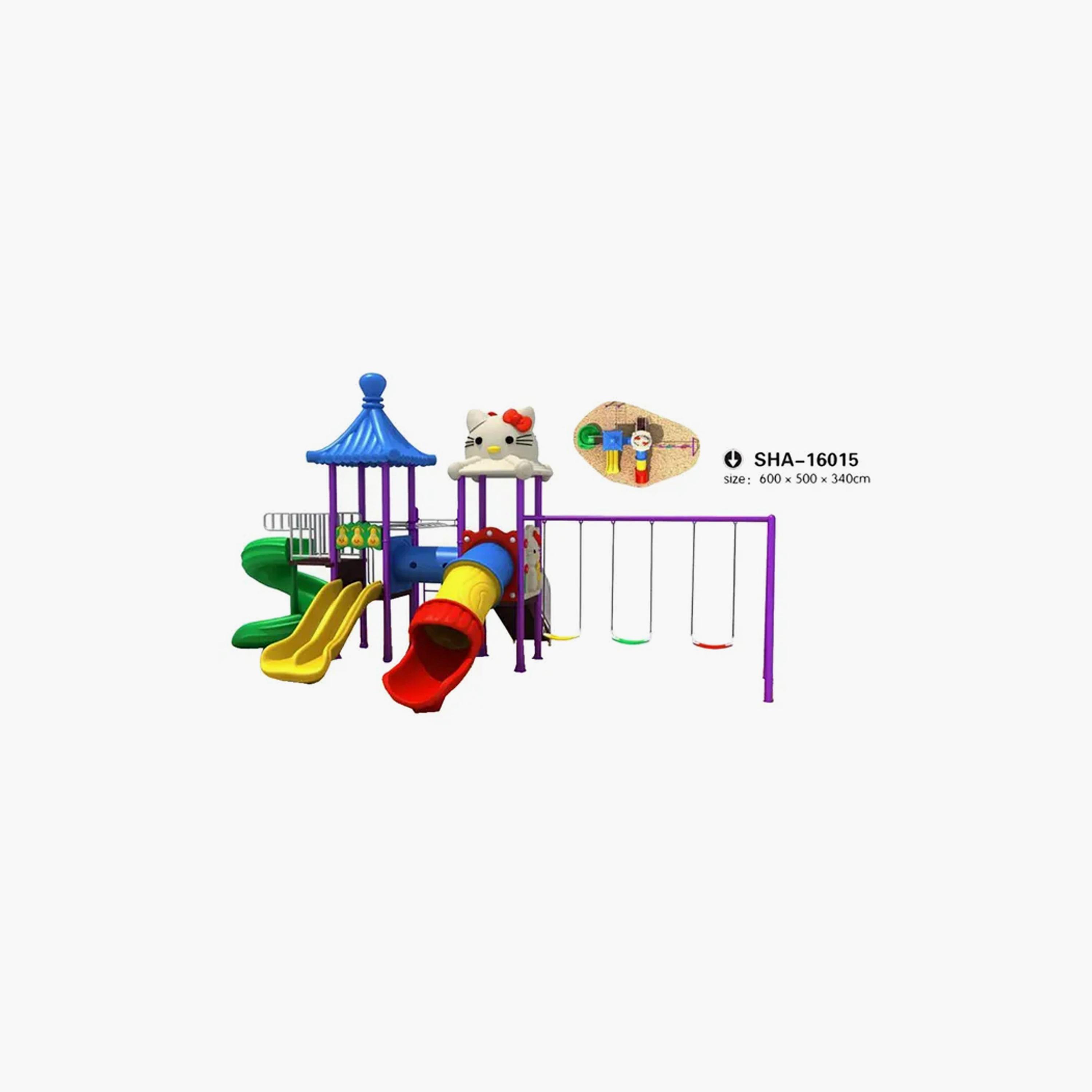 MYTS Mega Kitten Frame Swing Set with Dual Wavy Slides - 340 cm-toys-outdoor-playhousesandplayards-image-2