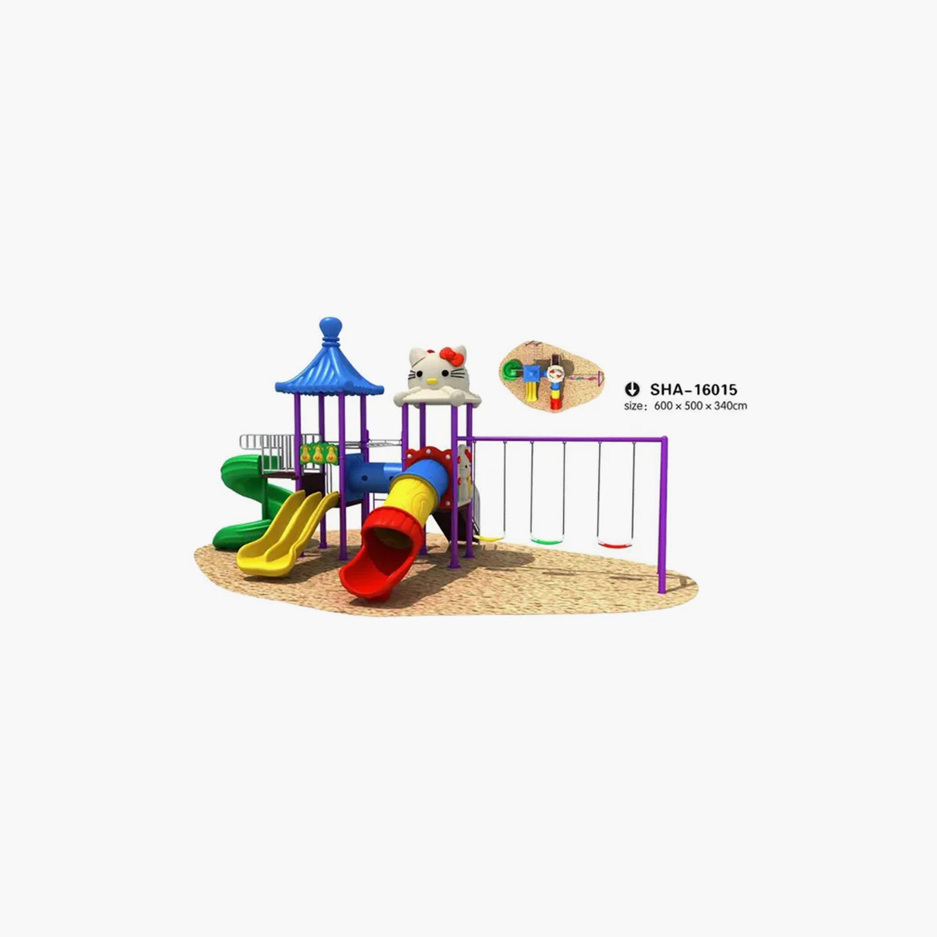 MYTS Mega Kitten Frame Swing Set with Dual Wavy Slides - 340 cm-toys-outdoor-playhousesandplayards-image-3