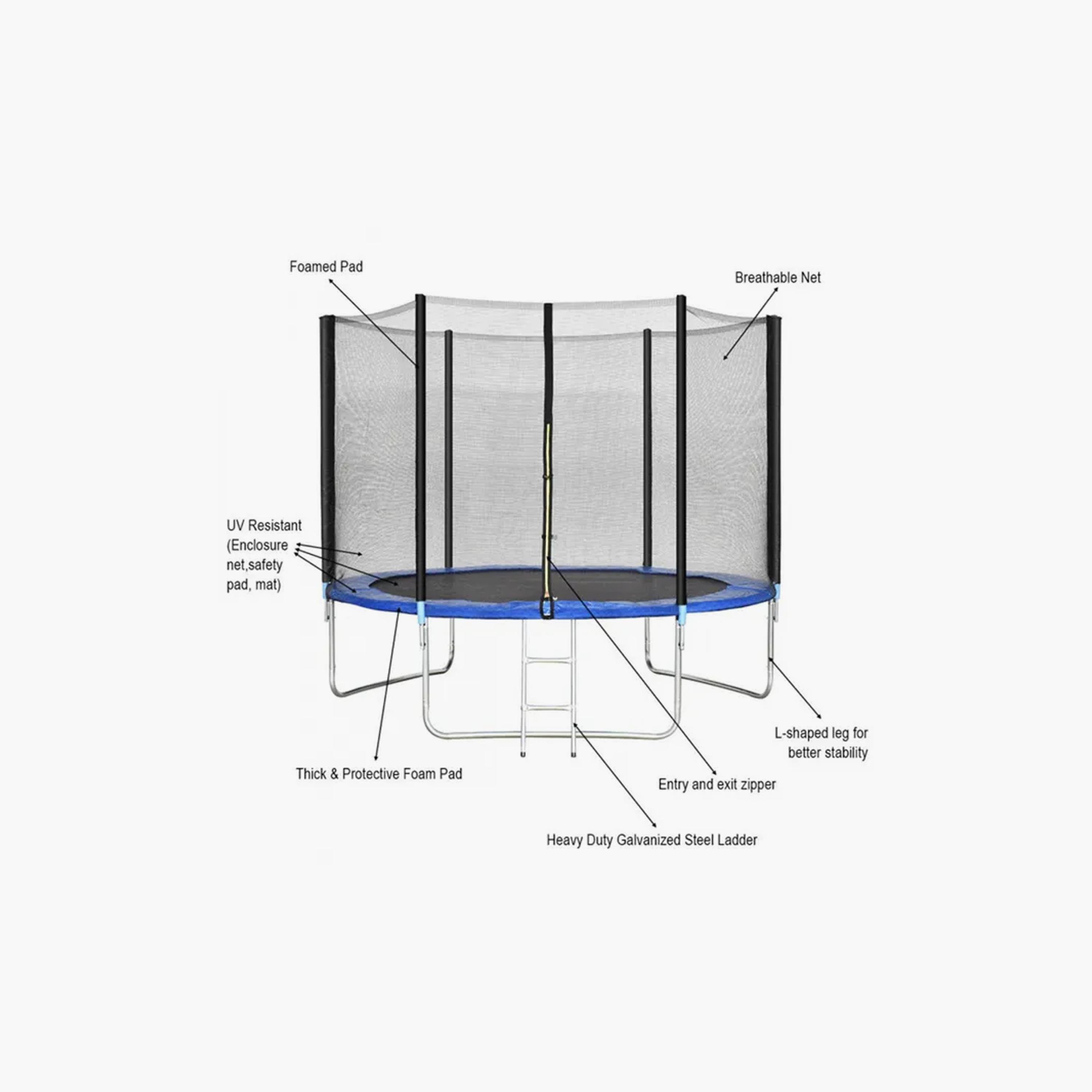 MYTS Outdoor Backyard Rounded Trampoline - 12ft-toys-outdoor-playhousesandplayards-image-2