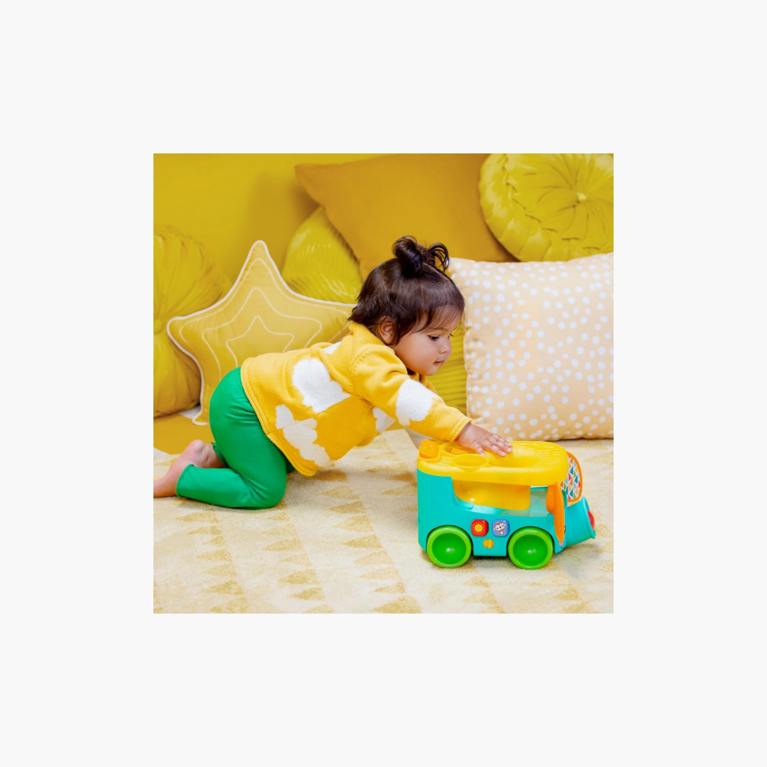 Bright Starts Pop & Roll Safari Bus Ball Play Toy with Light & Sound - 6 Months+-toys-babyandtoddlertoys-lightsandmusicaltoys-image-2