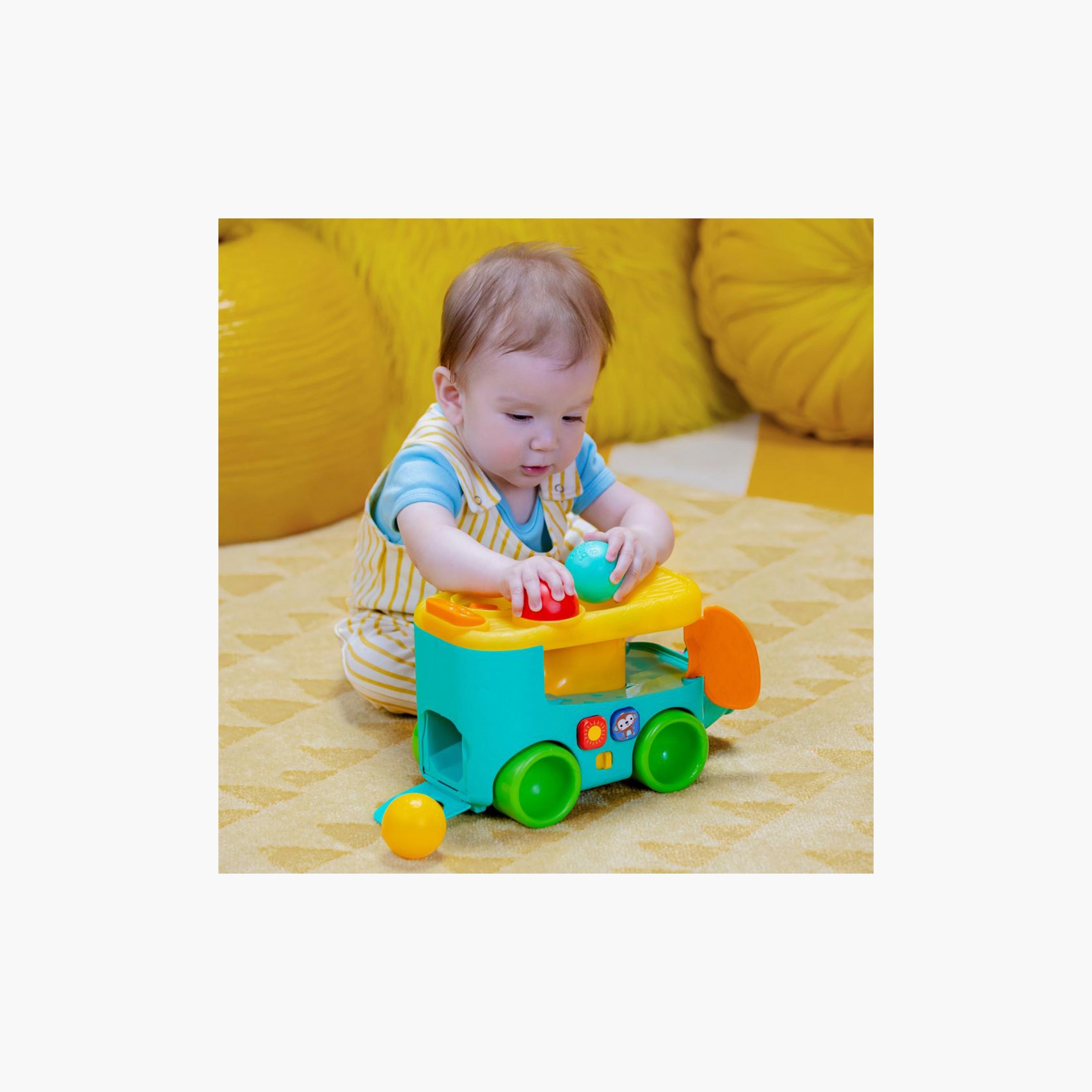 Bright Starts Pop & Roll Safari Bus Ball Play Toy with Light & Sound - 6 Months+-toys-babyandtoddlertoys-lightsandmusicaltoys-image-3