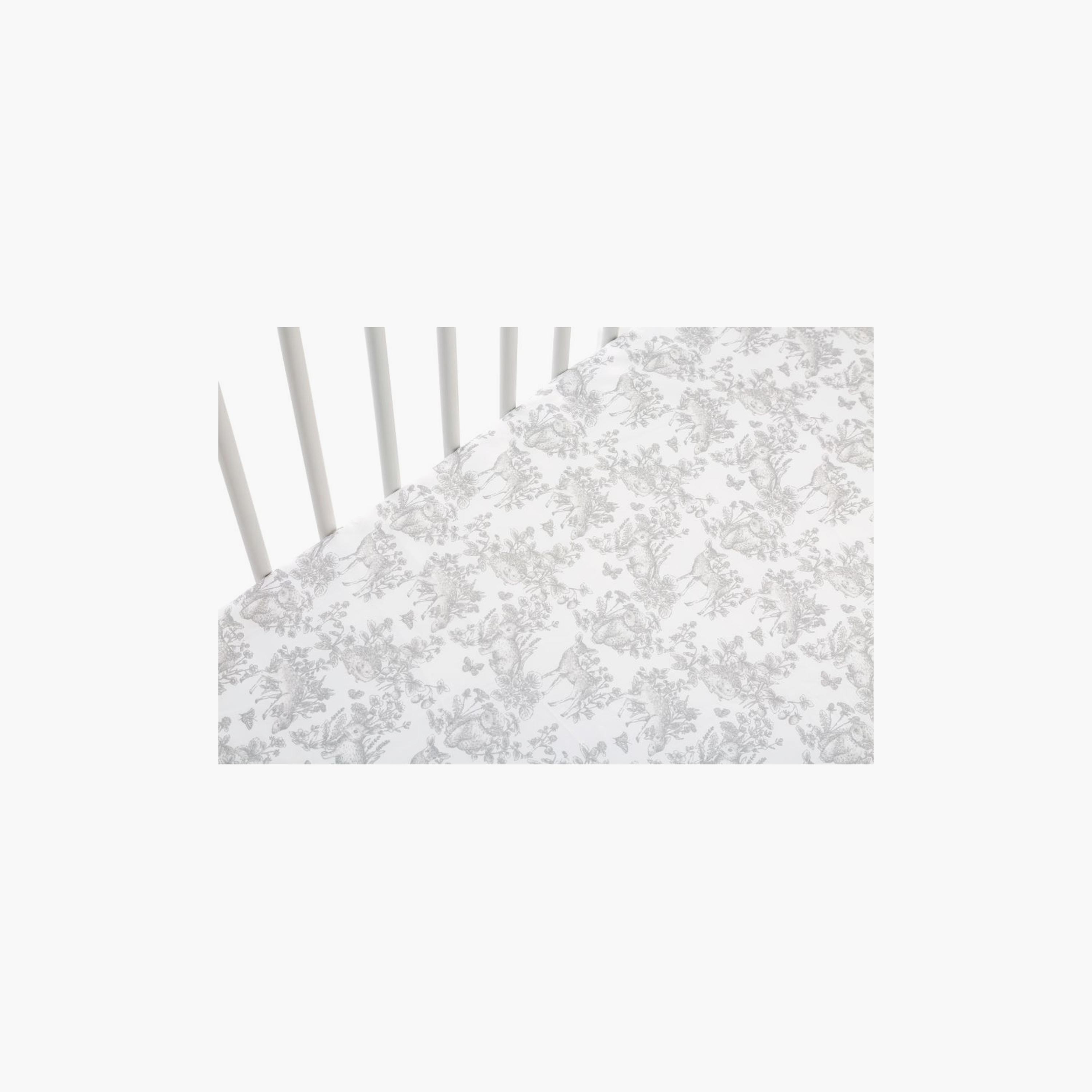 Nini 100% Cotton Printed Crib Fitted Sheet-baby-nursery-babybedding-image-2