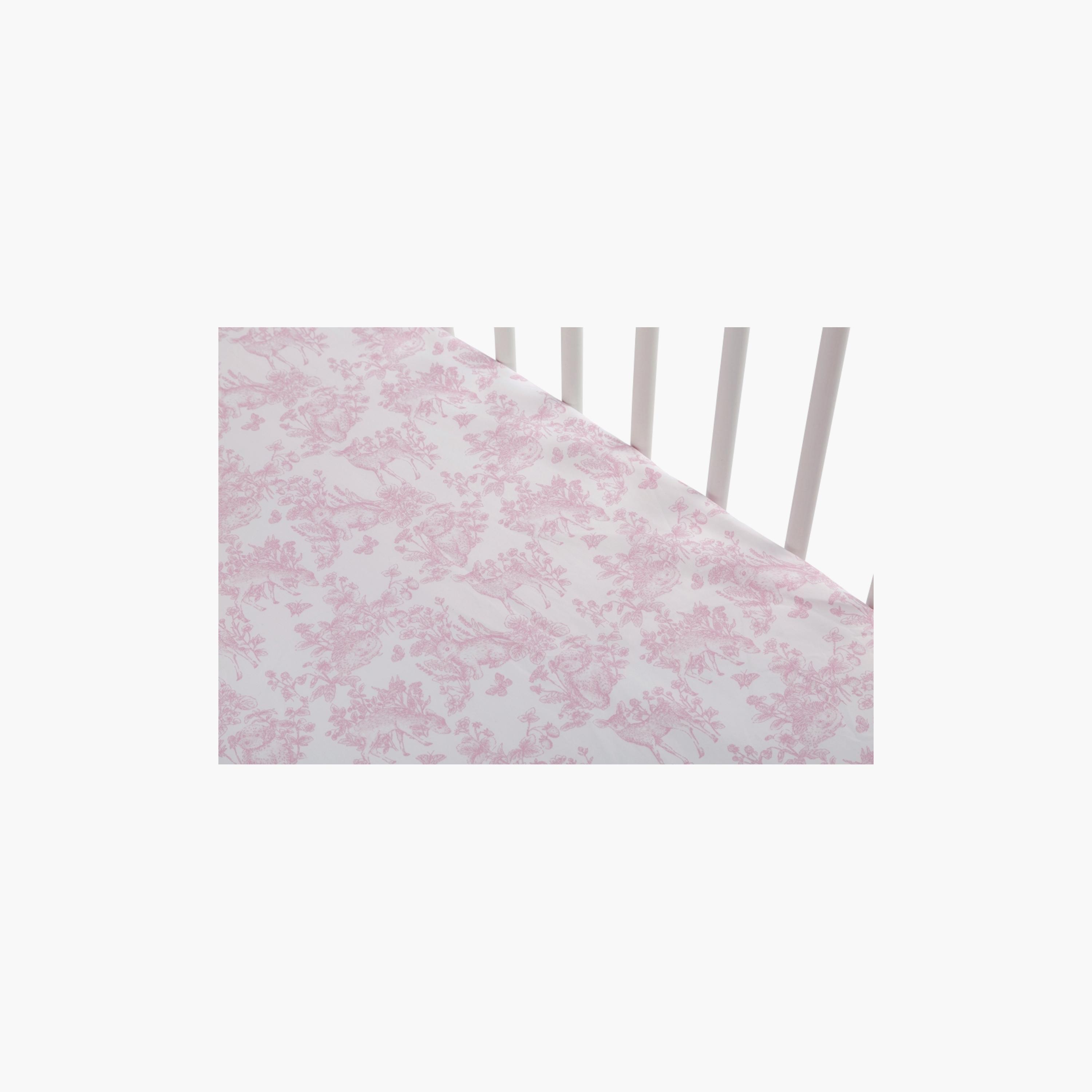 Nini 100% Cotton Printed Crib Fitted Sheet-baby-nursery-babybedding-image-2