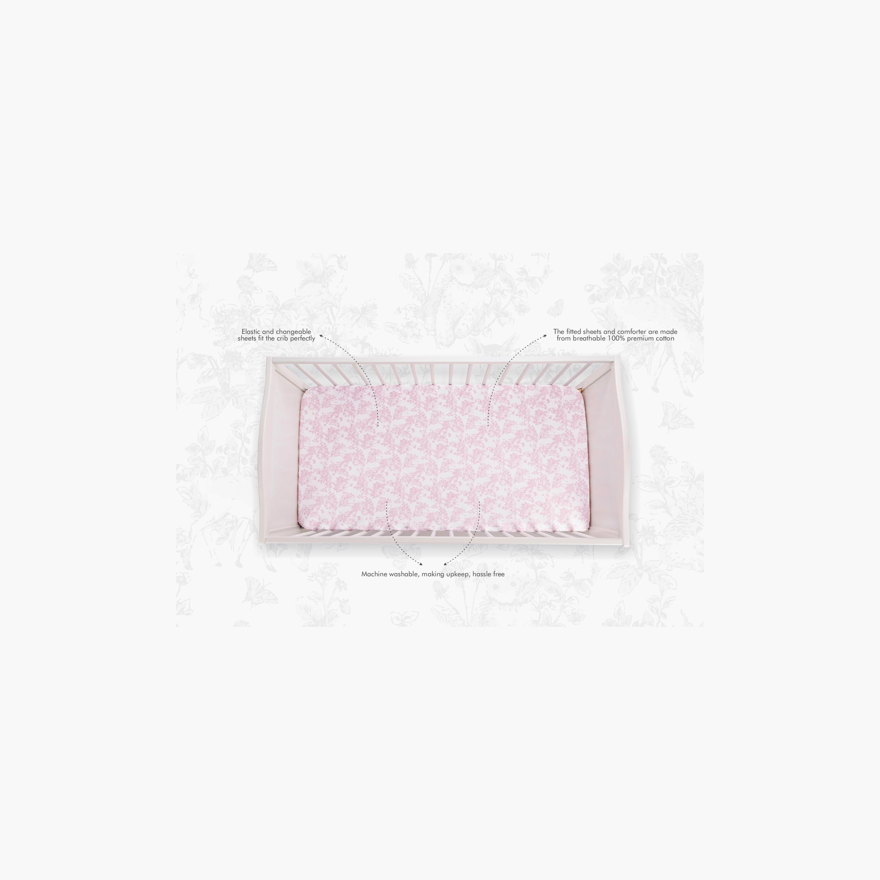 Nini 100% Cotton Printed Crib Fitted Sheet-baby-nursery-babybedding-image-5