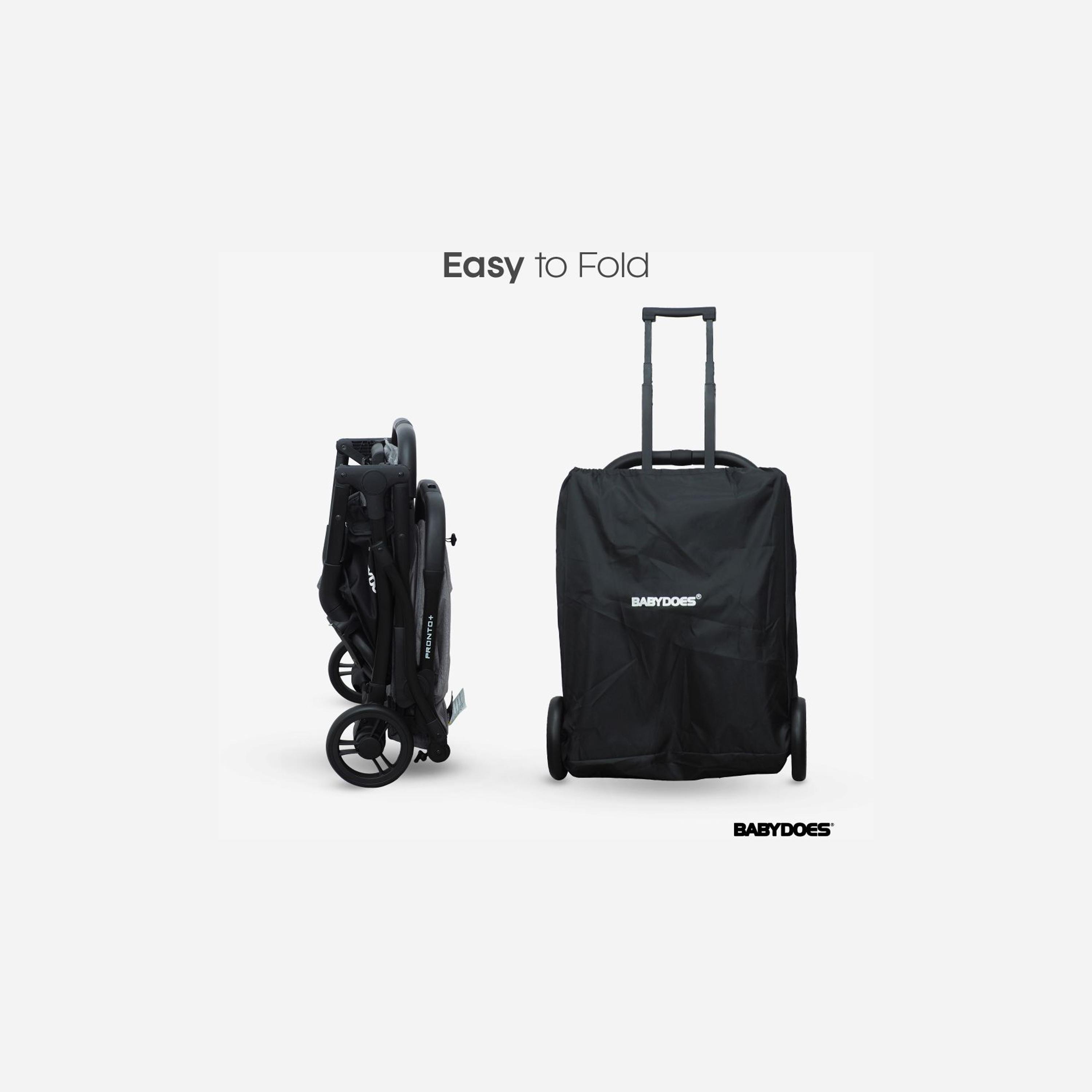 Babydoes Pronto+ Foldable Stroller with One-Click Brake System & Wide Canopy - 0-4 Years-baby-gear-strollersandprams-strollers-image-5