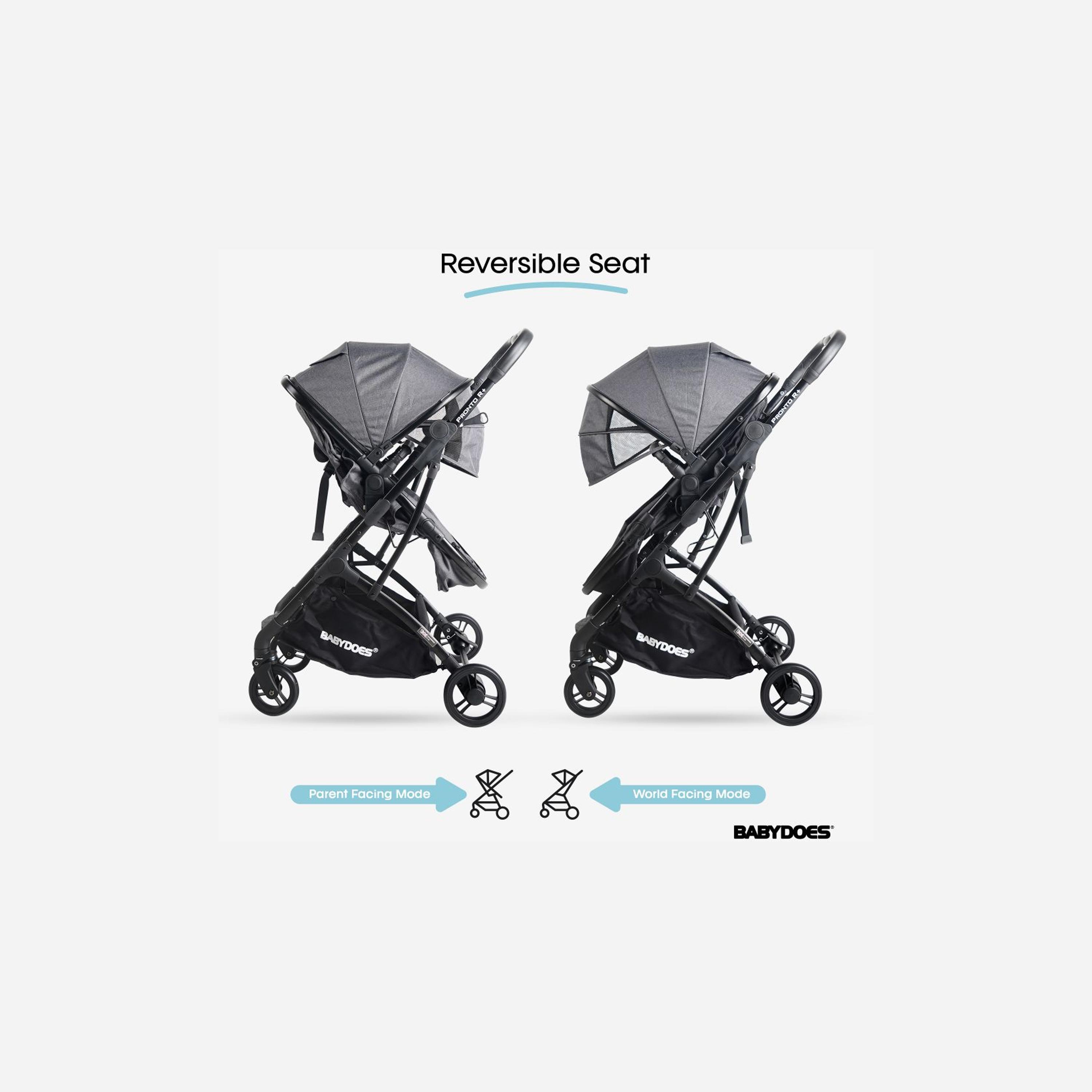 Babydoes Pronto R+ 2-In-1 Foldable Stroller with Reversible Seat & Sleeping Basket - 0-4 Years-baby-gear-strollersandprams-strollers-image-4
