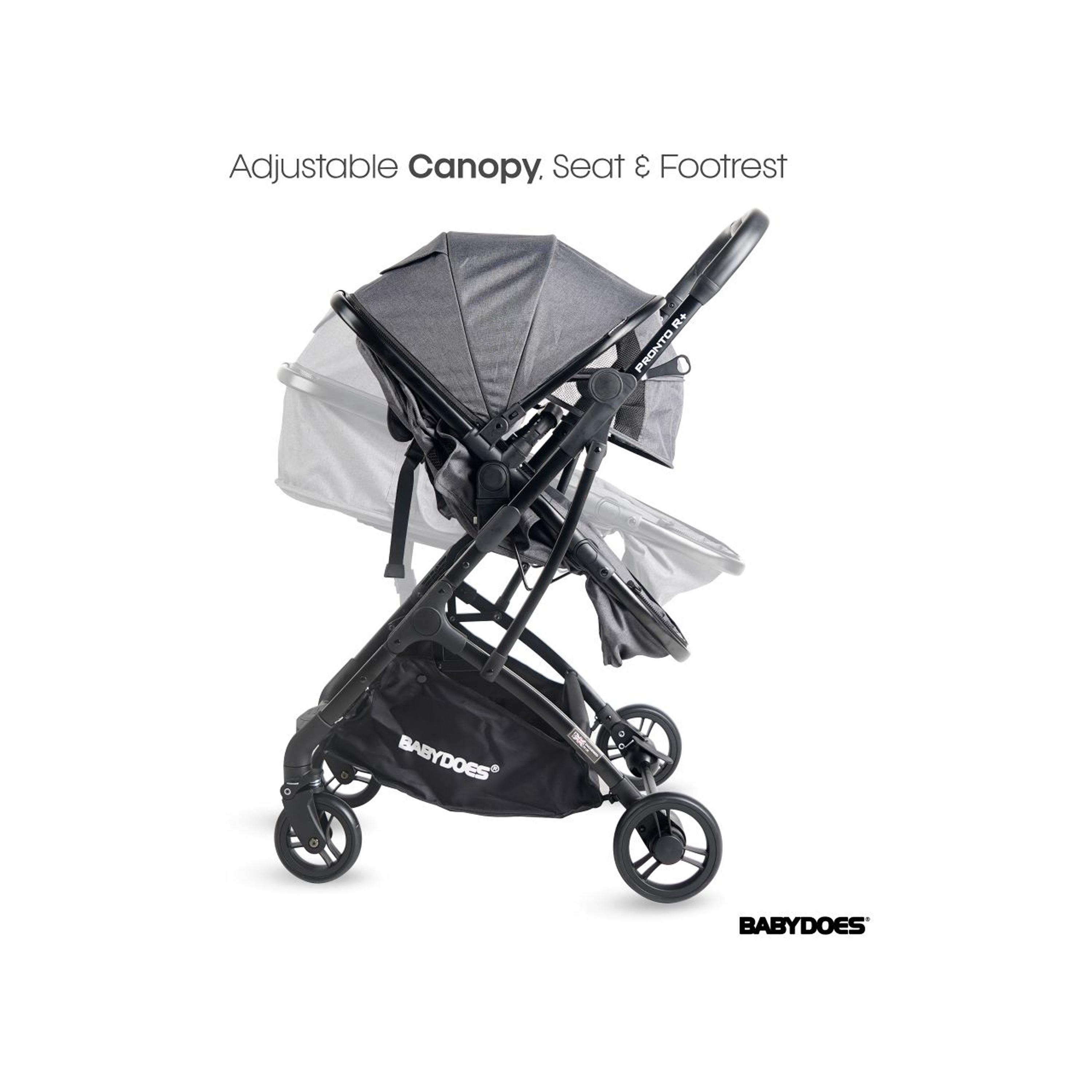 Babydoes Pronto R+ 2-In-1 Foldable Stroller with Reversible Seat & Sleeping Basket - 0-4 Years-baby-gear-strollersandprams-strollers-image-5