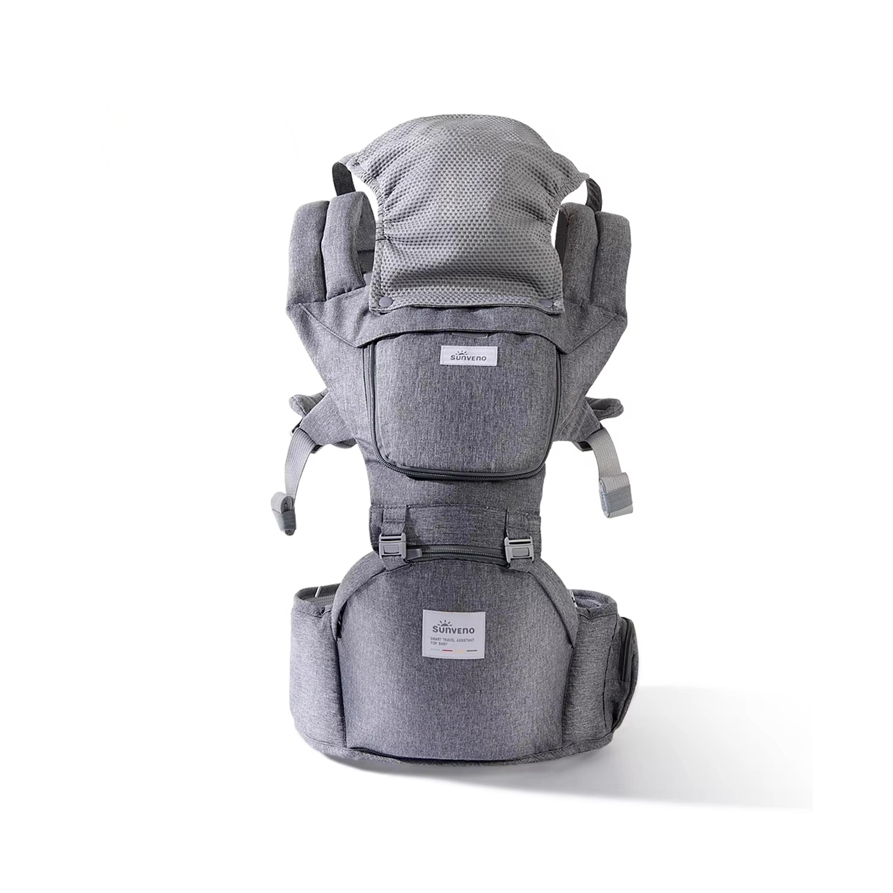 Sunveno Multi-Function Baby Carrier with Hip Seat - Grey-baby-gear-babycarriers-image-1
