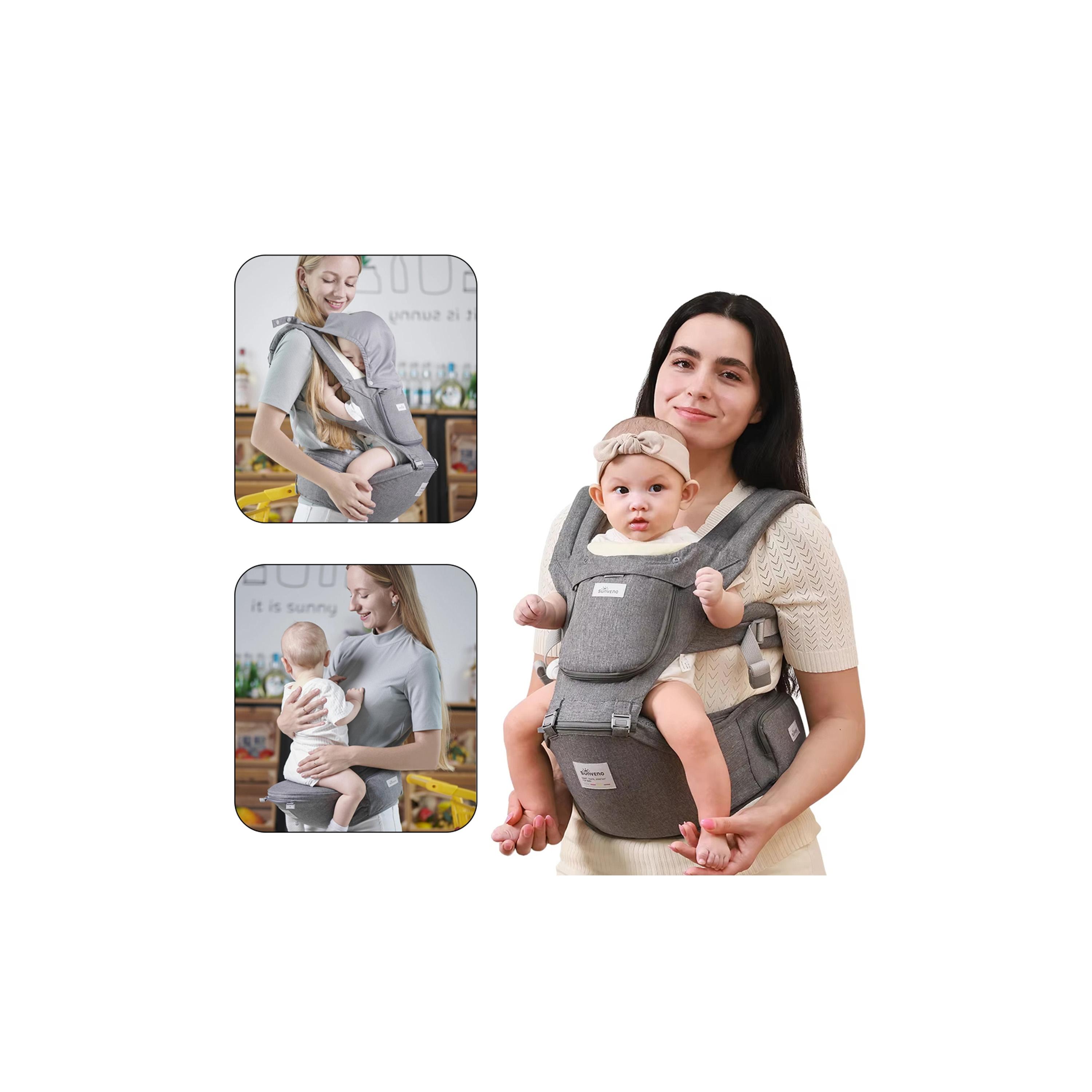 Sunveno Multi-Function Baby Carrier with Hip Seat - Grey-baby-gear-babycarriers-image-10