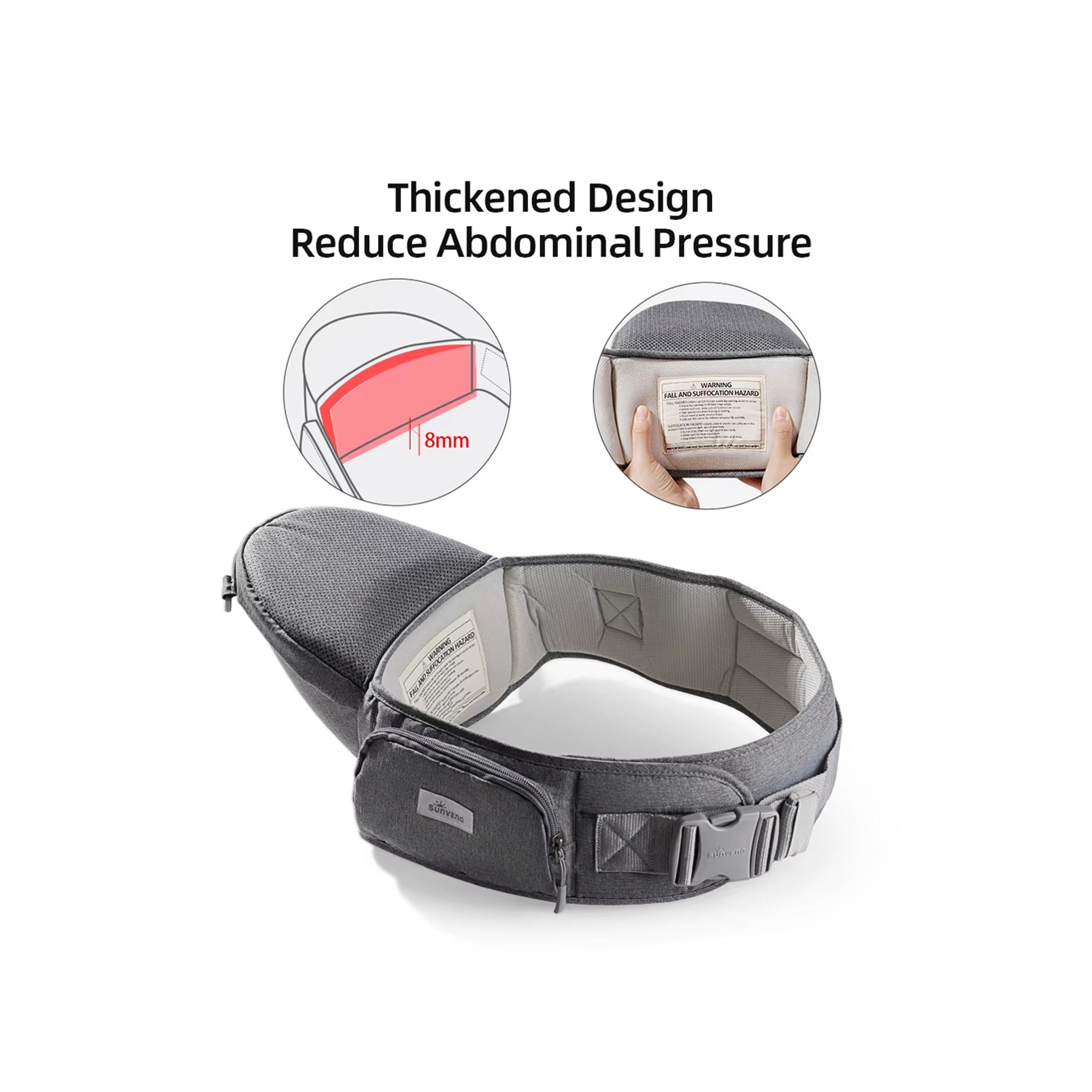 Sunveno Multi-Function Baby Carrier with Hip Seat - Grey-baby-gear-babycarriers-image-7
