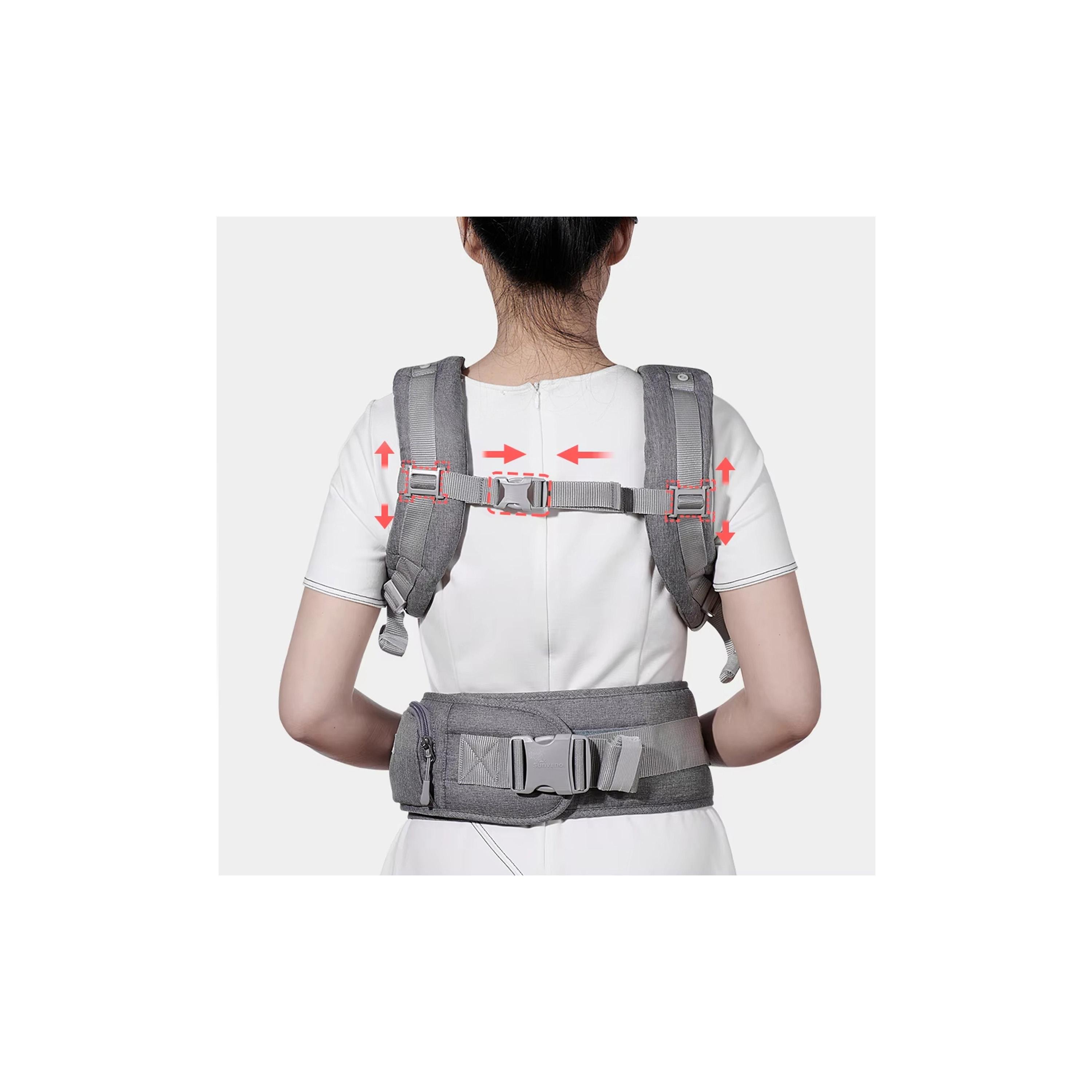 Sunveno Multi-Function Baby Carrier with Hip Seat - Grey-baby-gear-babycarriers-image-8