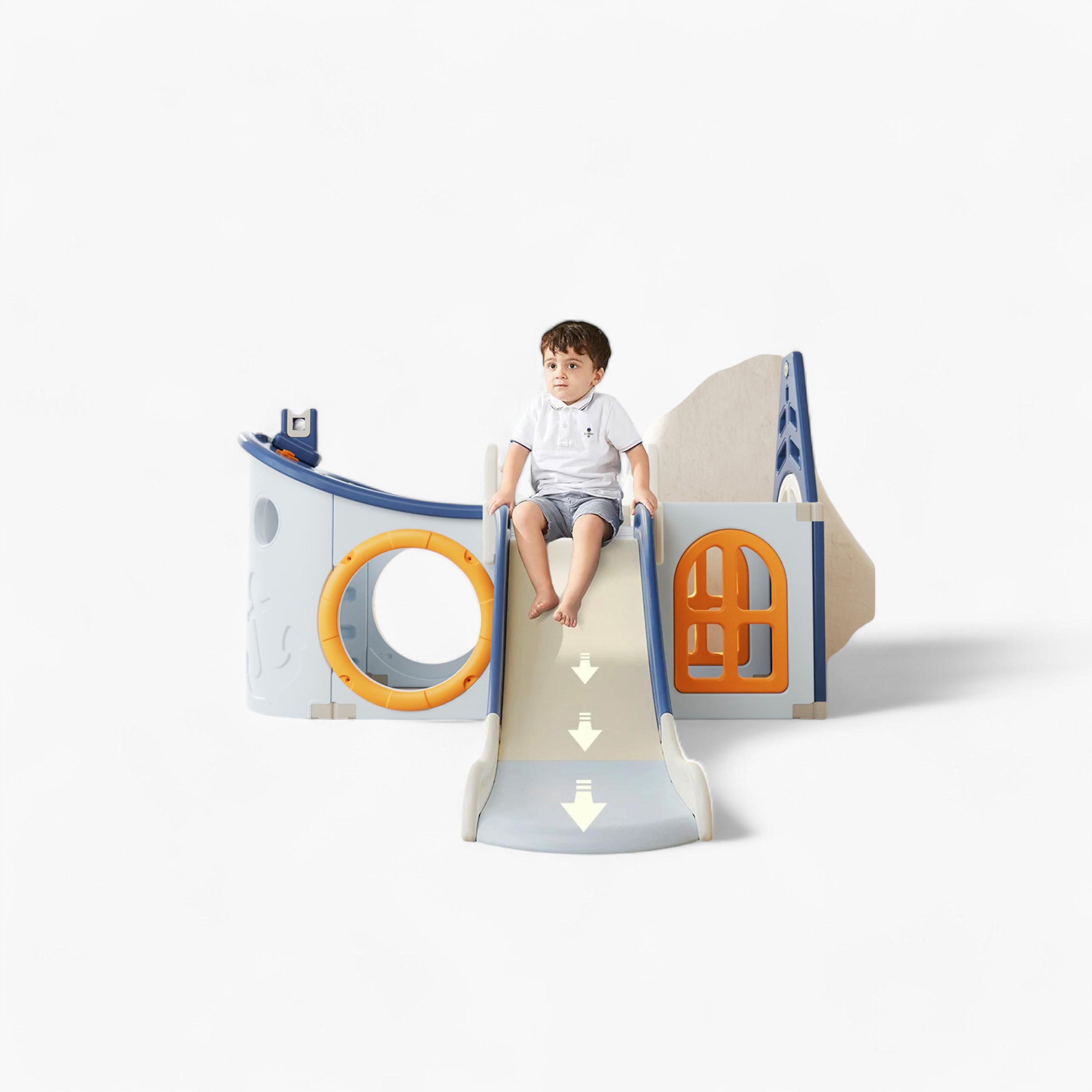 Little Story Activity Slide Boat House with Basketball Ring & Toy Storage - Blue-toys-outdoor-playhousesandplayards-image-13