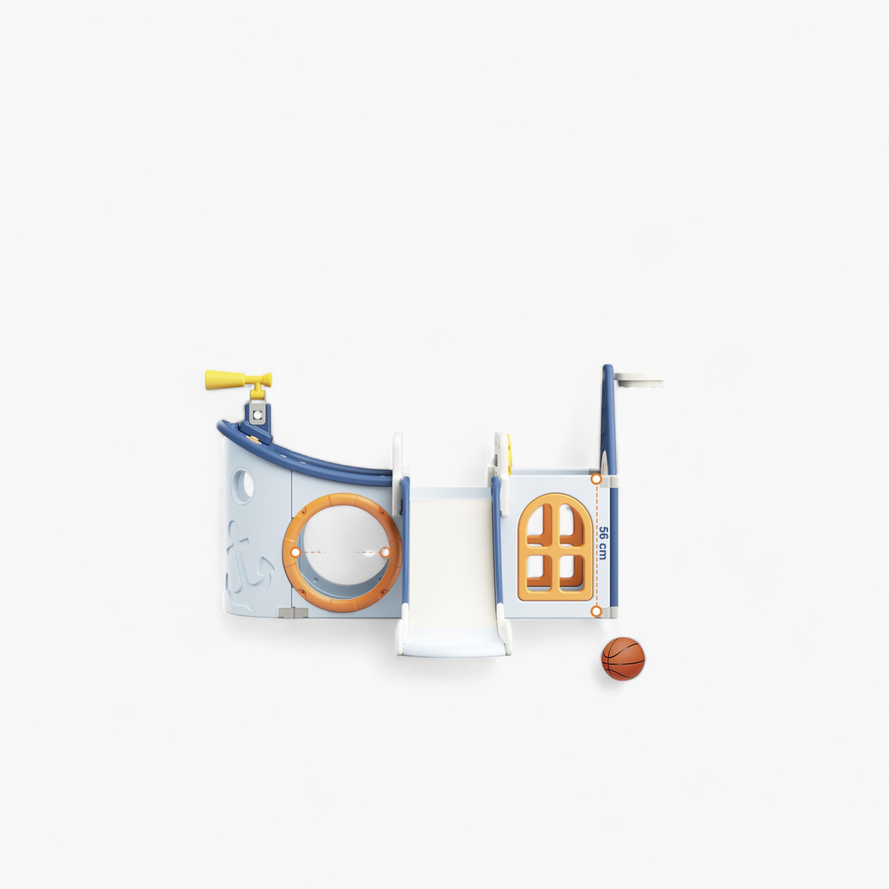 Little Story Activity Slide Boat House with Basketball Ring & Toy Storage - Blue-toys-outdoor-playhousesandplayards-image-7
