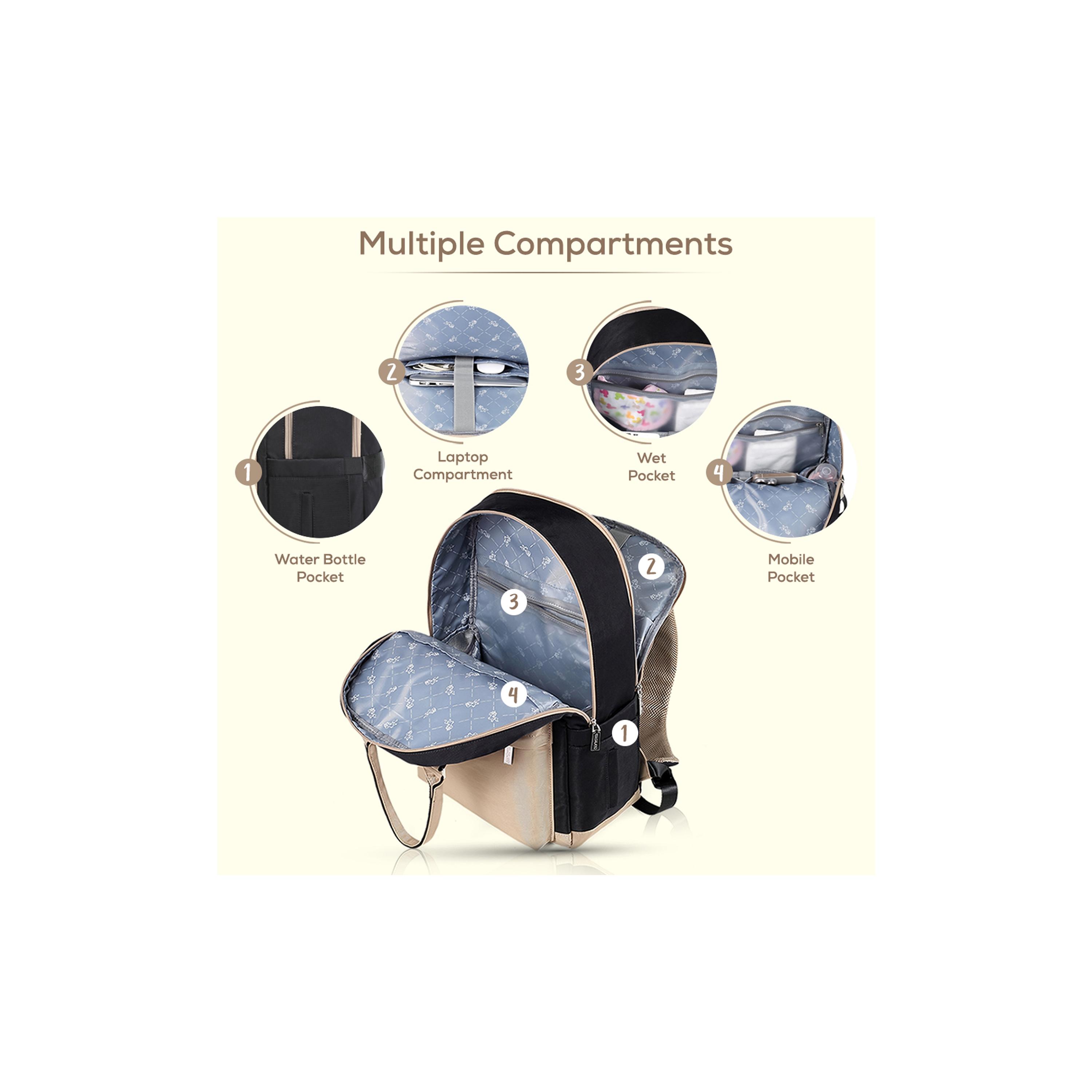 Little Story Kenzie Travel Diaper Backpack with Insulated Bottle Pocket-baby-diapering-diaperbags-image-2