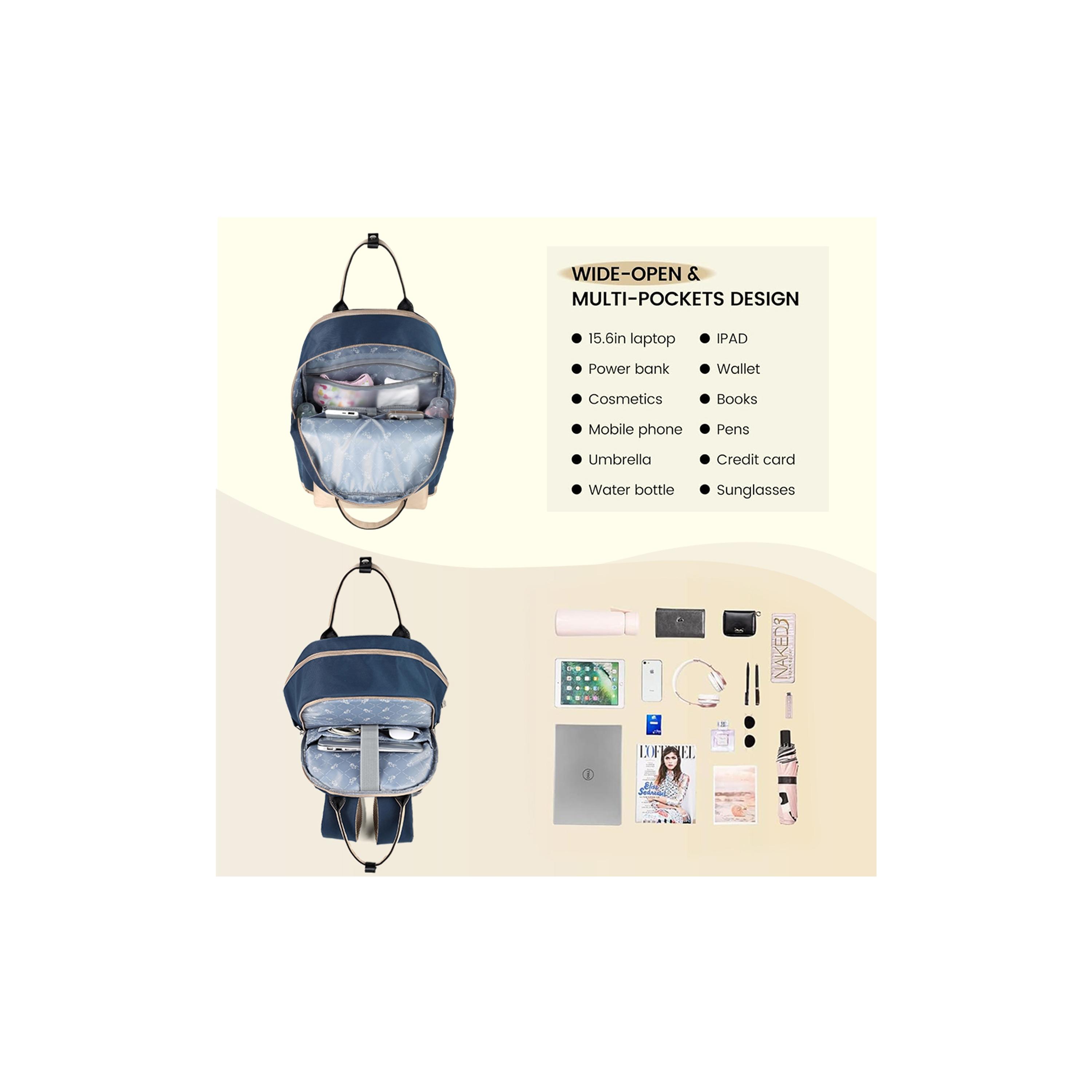 Little Story Kenzie Travel Diaper Backpack with Insulated Bottle Pocket-baby-gear-diaperbags-image-14