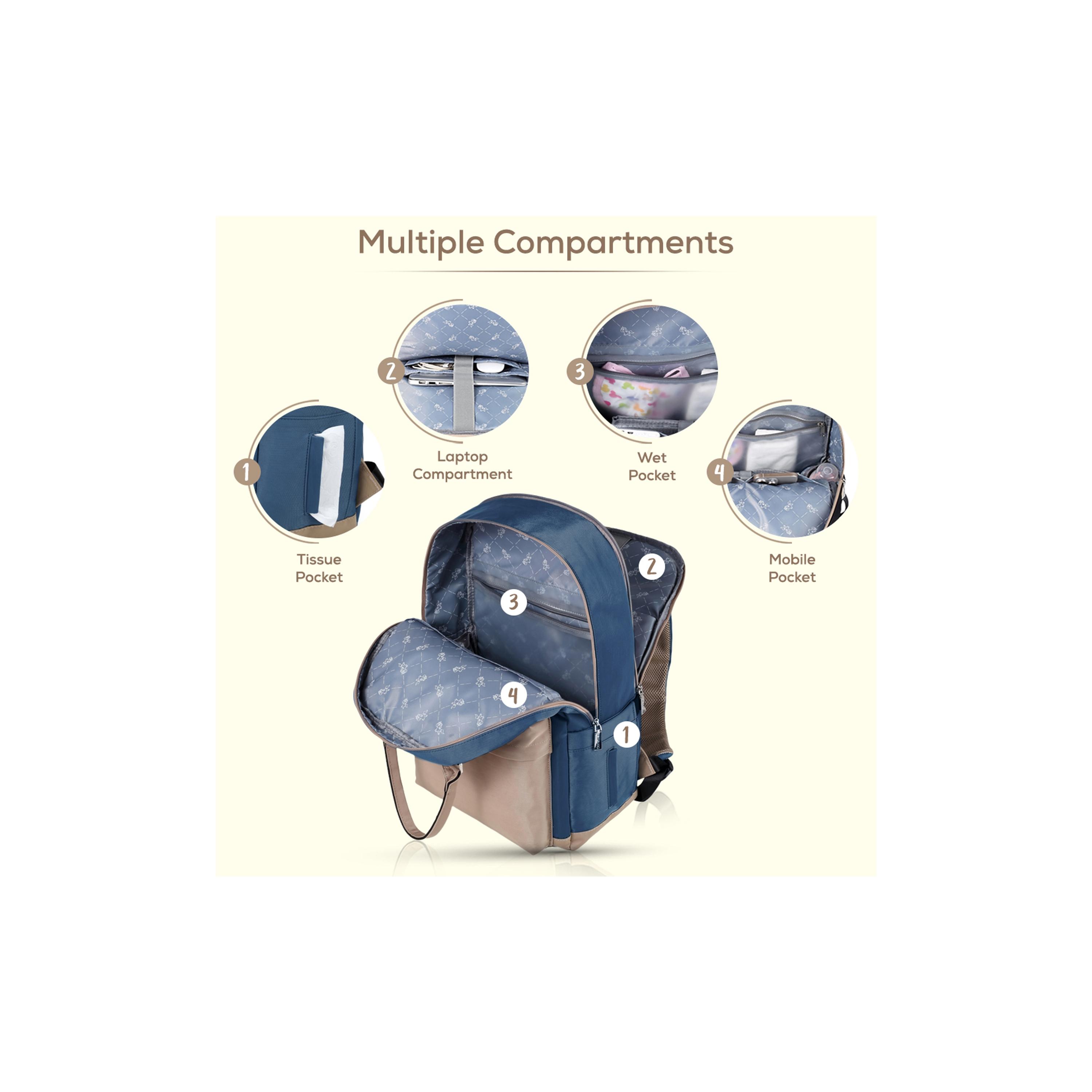 Little Story Kenzie Travel Diaper Backpack with Insulated Bottle Pocket-baby-gear-diaperbags-image-2