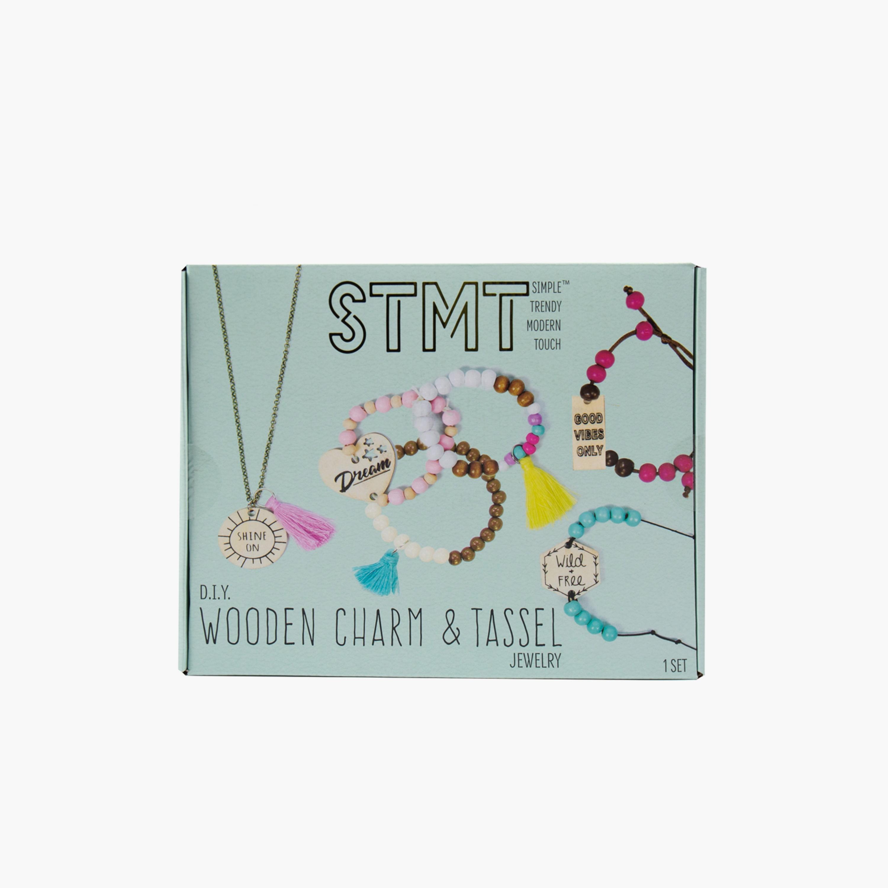 STMT DIY Wooden Charm & Tassel Jewelry Art & Craft Kit - Multicolour-school-artsandcrafts-image-1