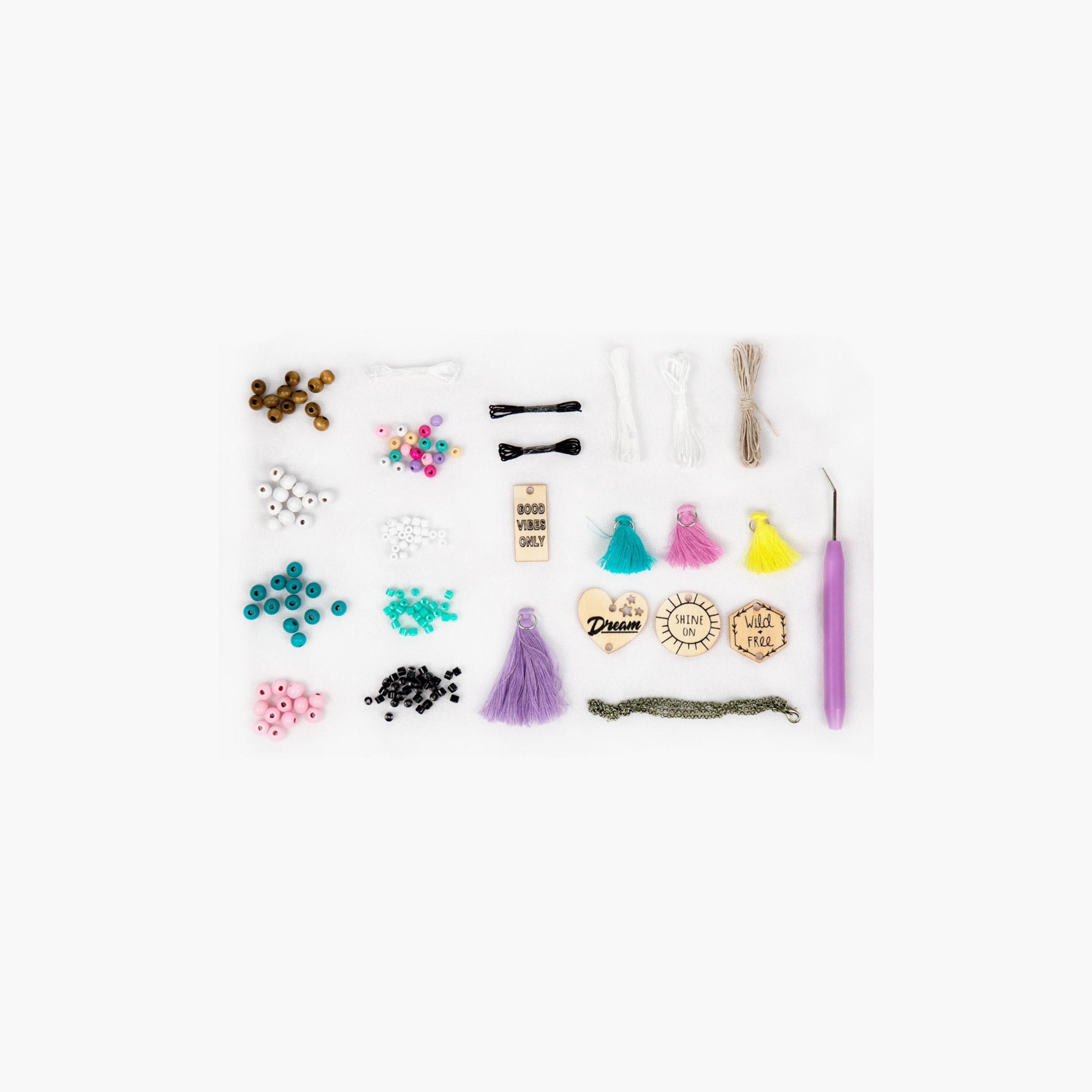 STMT DIY Wooden Charm & Tassel Jewelry Art & Craft Kit - Multicolour-school-artsandcrafts-image-2