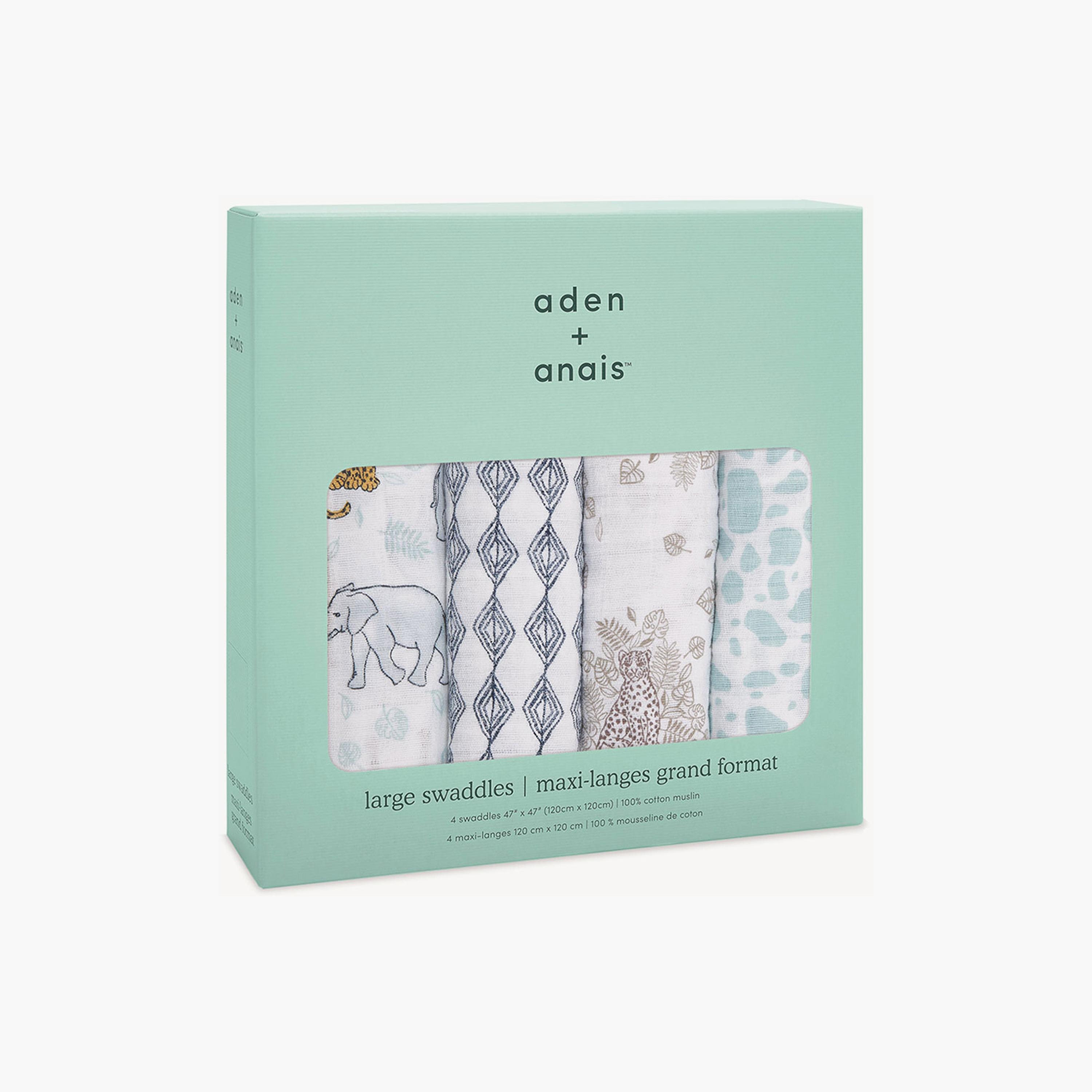 Aden + Anais 4-Piece Classic Swaddles - Jungle-baby-nursery-blanketsandswaddles-swaddlesandsleepingbags-image-2
