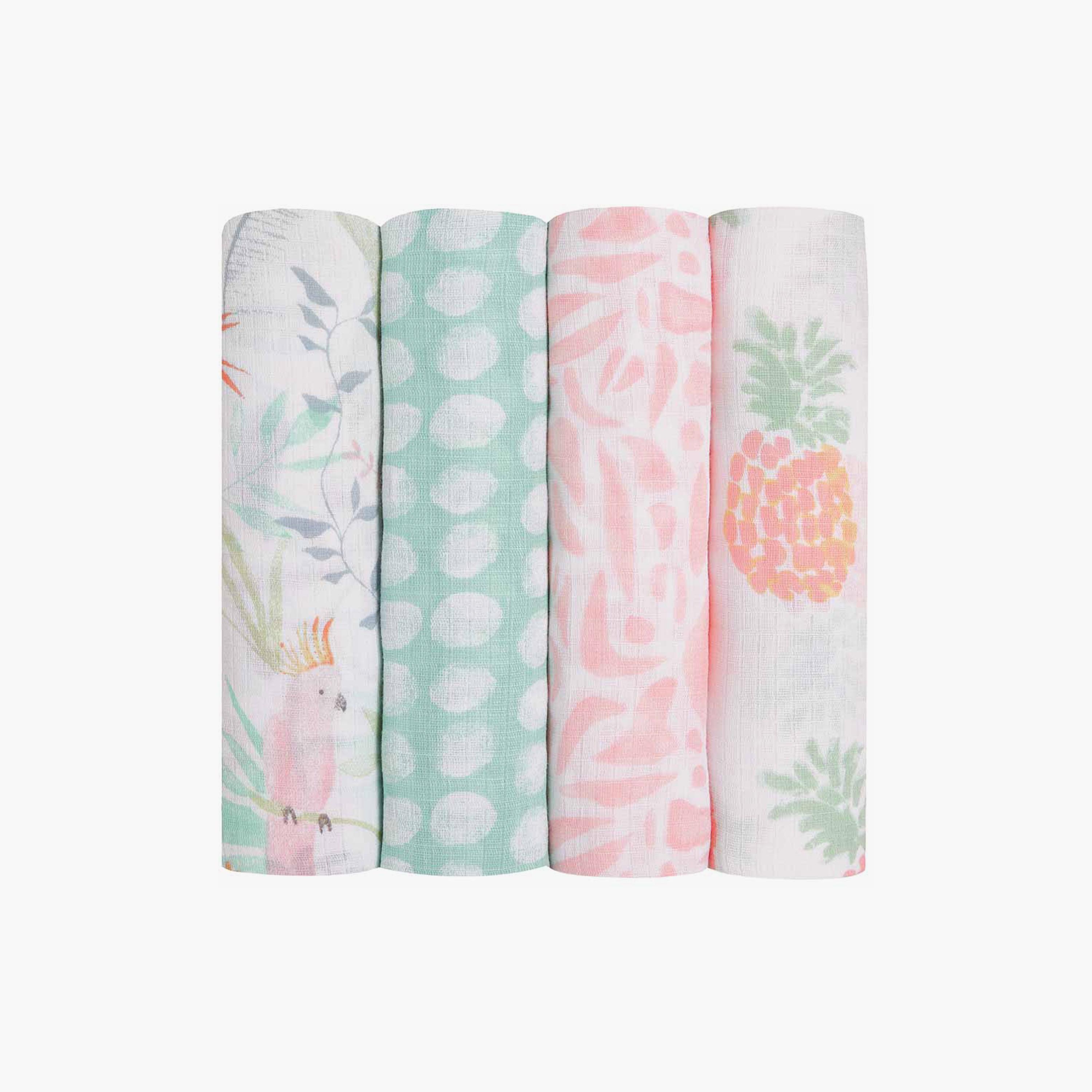 Aden + Anais 4-Piece Essentials Swaddles - Tropicalia-baby-nursery-blanketsandswaddles-swaddlesandsleepingbags-image-1
