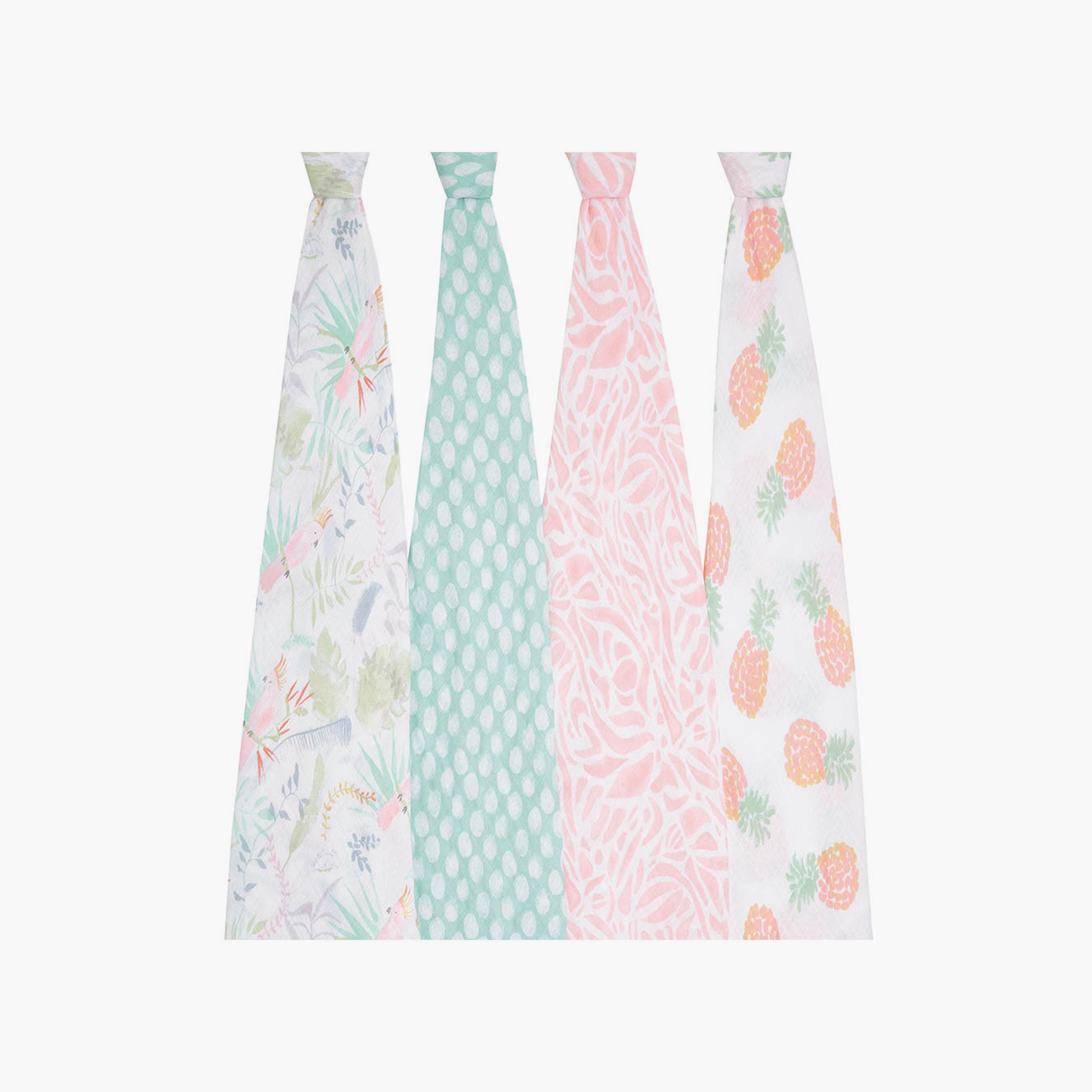 Aden + Anais 4-Piece Essentials Swaddles - Tropicalia-baby-nursery-blanketsandswaddles-swaddlesandsleepingbags-image-2