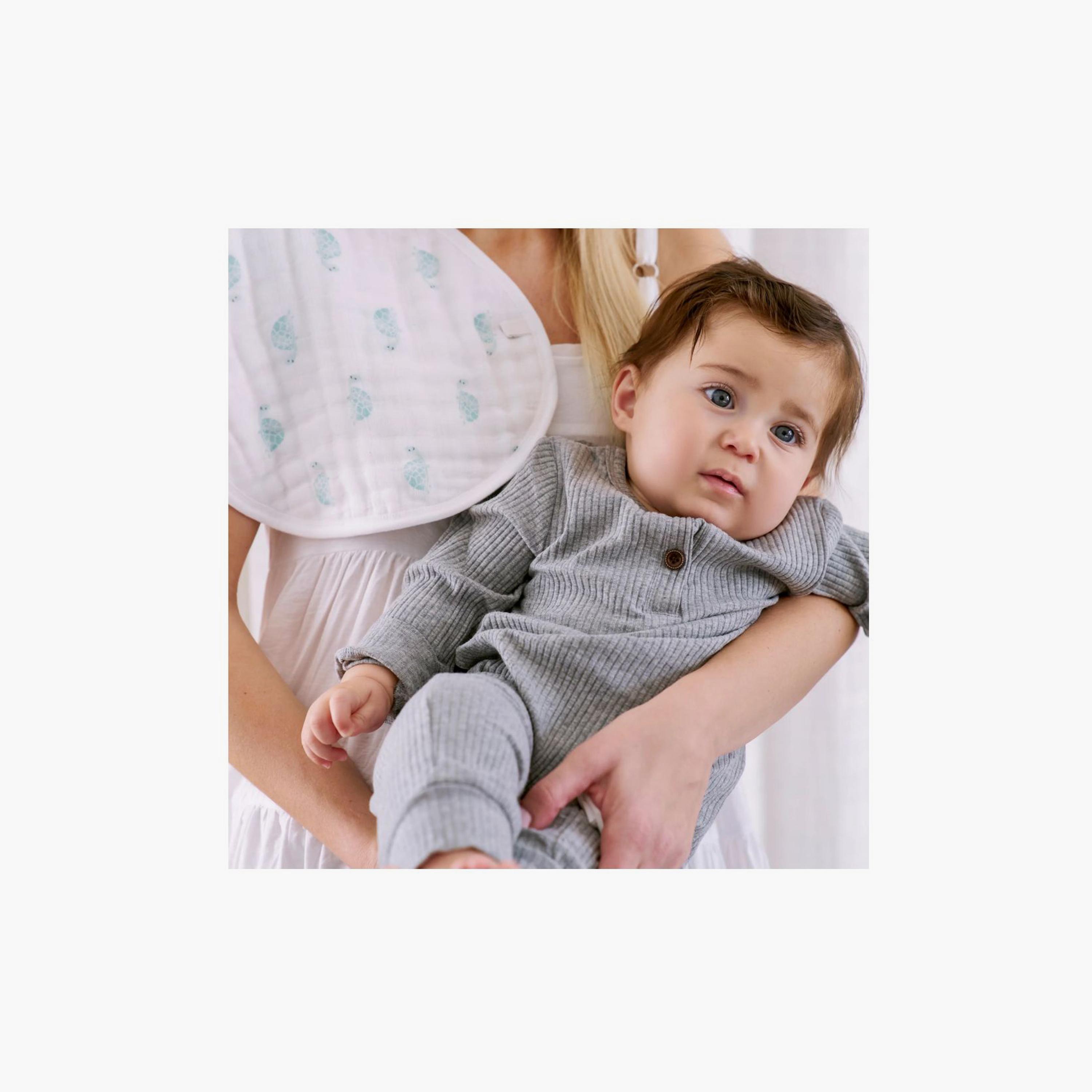 Aden + Anais 2-Piece Organic Cotton Muslin Burpy Bibs - Animal Kingdom-baby-feeding-bibs-image-3