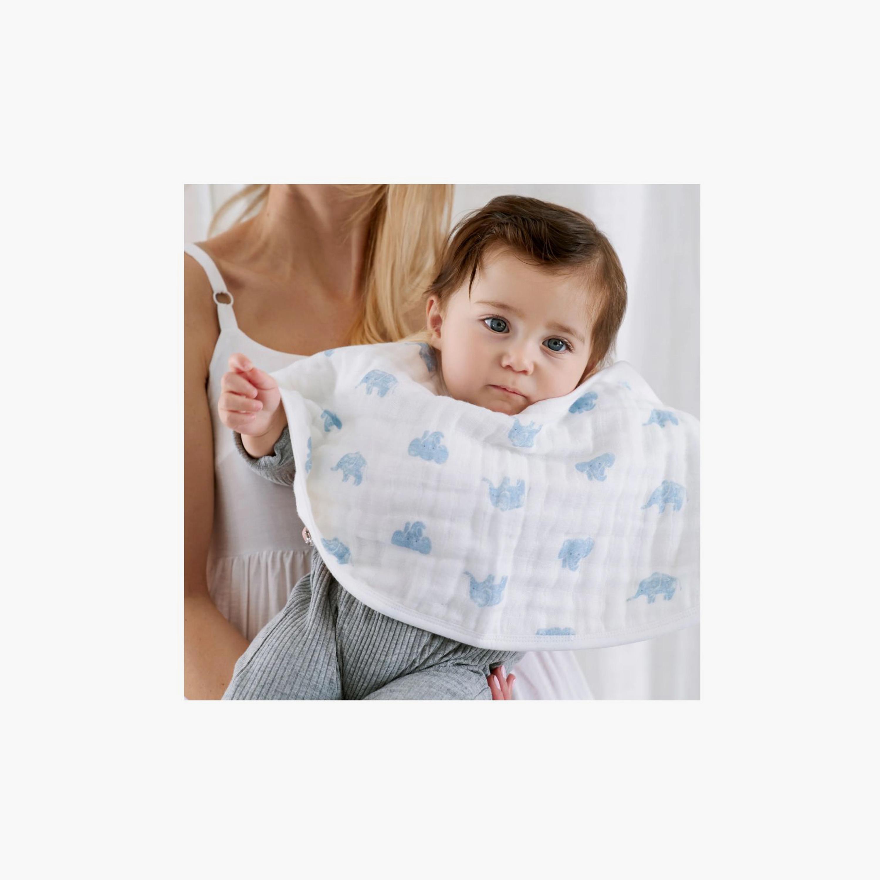 Aden + Anais 2-Piece Organic Cotton Muslin Burpy Bibs - Animal Kingdom-baby-feeding-bibs-image-4
