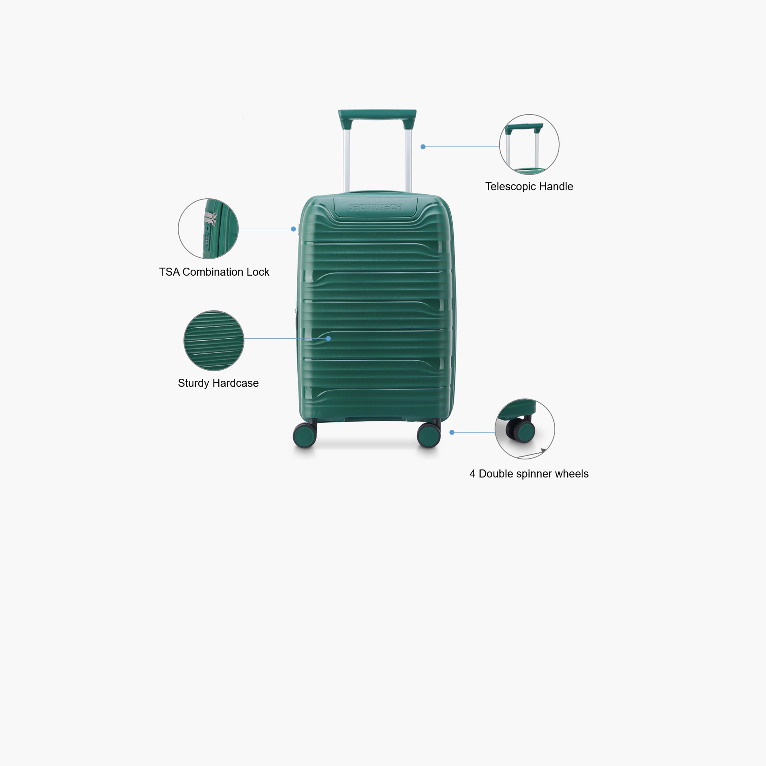 Delsey Paris Securitech Dune 55 CM Small Cabin Polypropylene Hard Sided 4-Wheeler Spinner Trolley Bag with TSA Combination Lock-travel-luggagesandbags-luggage-image-3