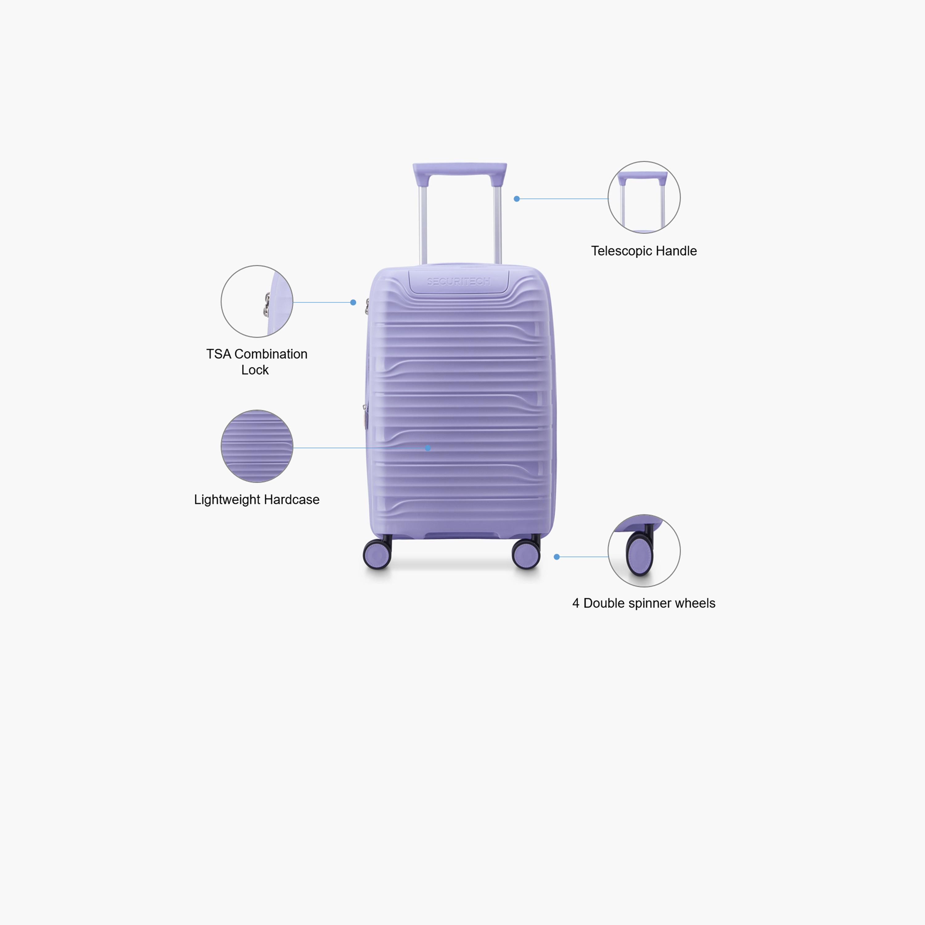 Delsey Paris Securitech Dune 55 CM Small Cabin Polypropylene Hard Sided 4-Wheeler Spinner Trolley Bag with TSA Combination Lock-travel-luggagesandbags-luggage-image-3