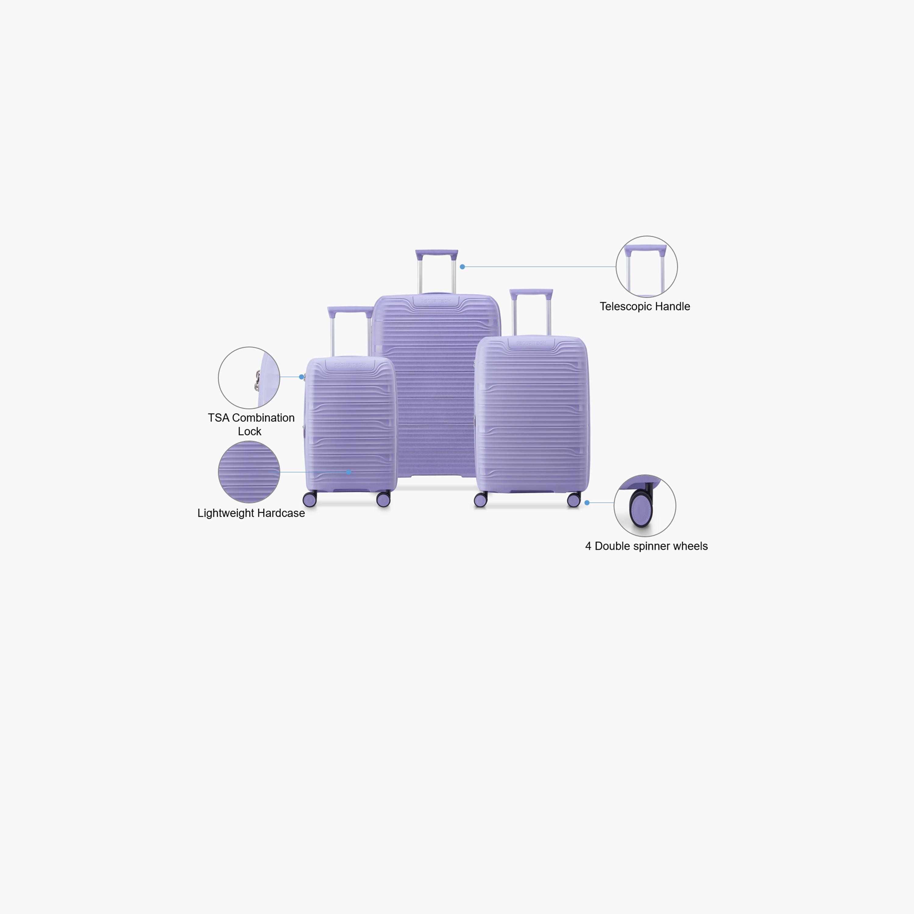 Delsey Paris Securitech Dune Set of 3 Polypropylene Hard Sided 4-Wheeler Spinner Trolley Bag with TSA Combination Lock-travel-luggagesandbags-luggage-image-2