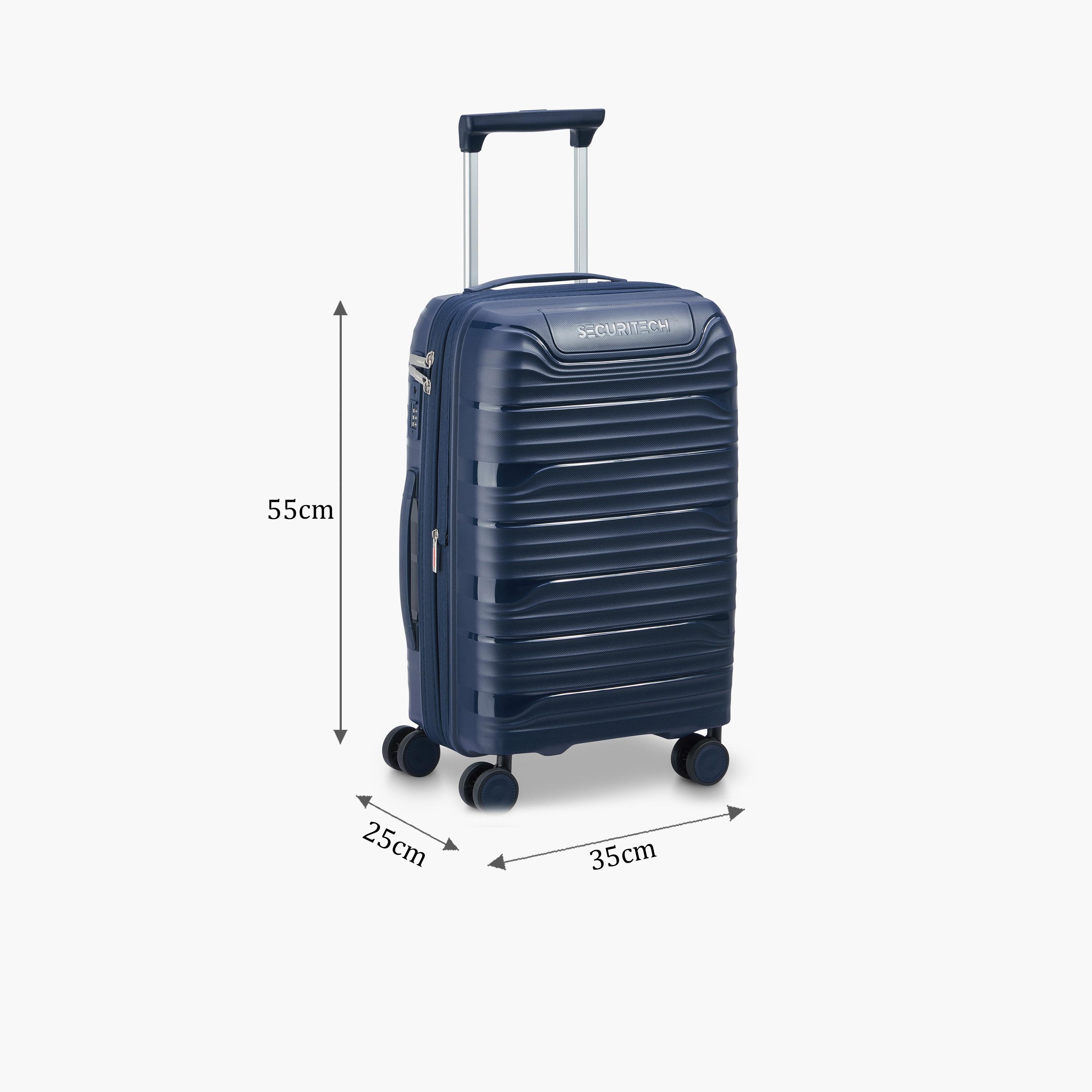 Delsey Paris Securitech Dune 55 CM Small Cabin Polypropylene Hard Sided 4-Wheeler Spinner Trolley Bag with TSA Combination Lock-travel-luggagesandbags-luggage-image-2