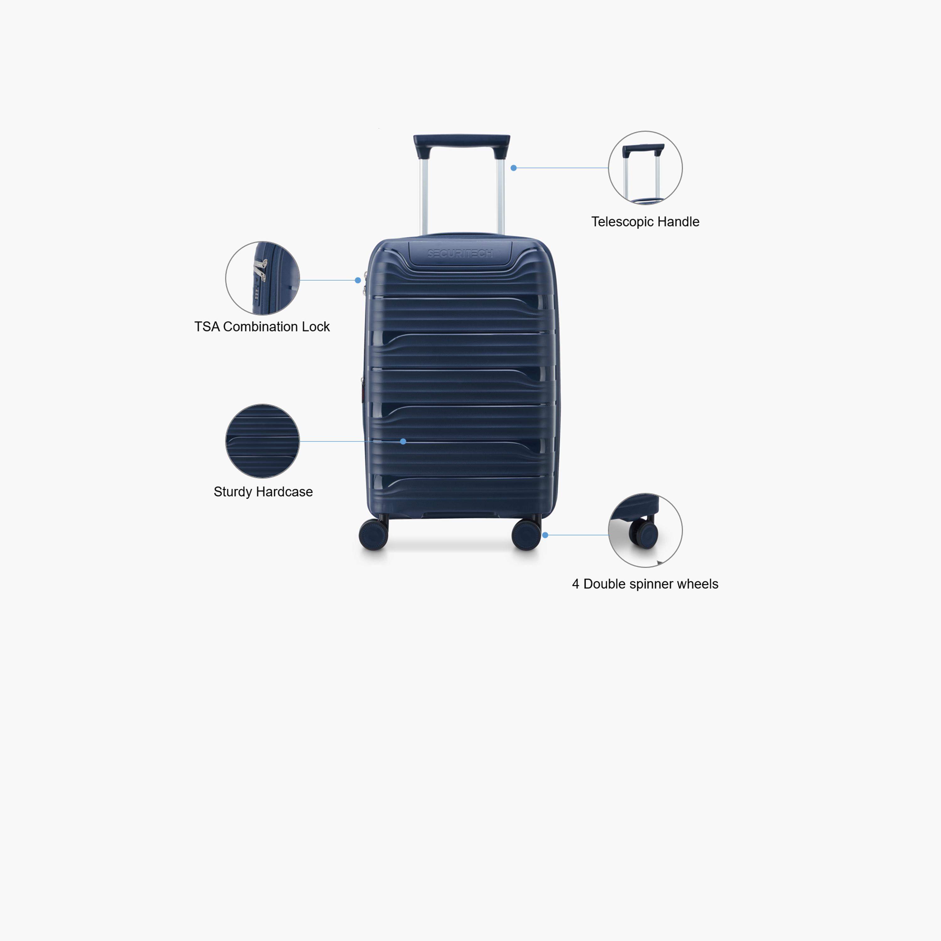Delsey Paris Securitech Dune 55 CM Small Cabin Polypropylene Hard Sided 4-Wheeler Spinner Trolley Bag with TSA Combination Lock-travel-luggagesandbags-luggage-image-3
